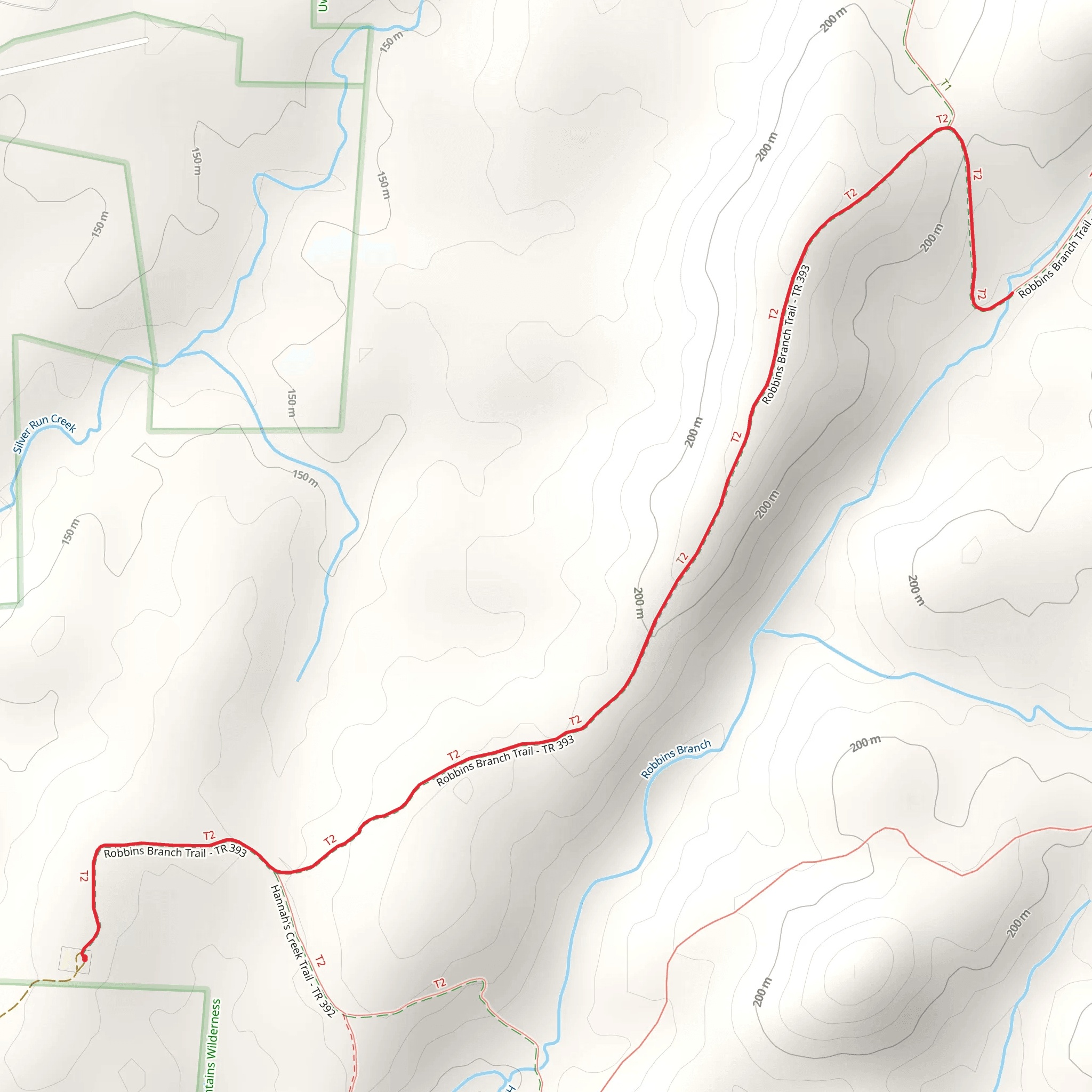 Robbins Branch via Robbins Branch Trail mobile static map