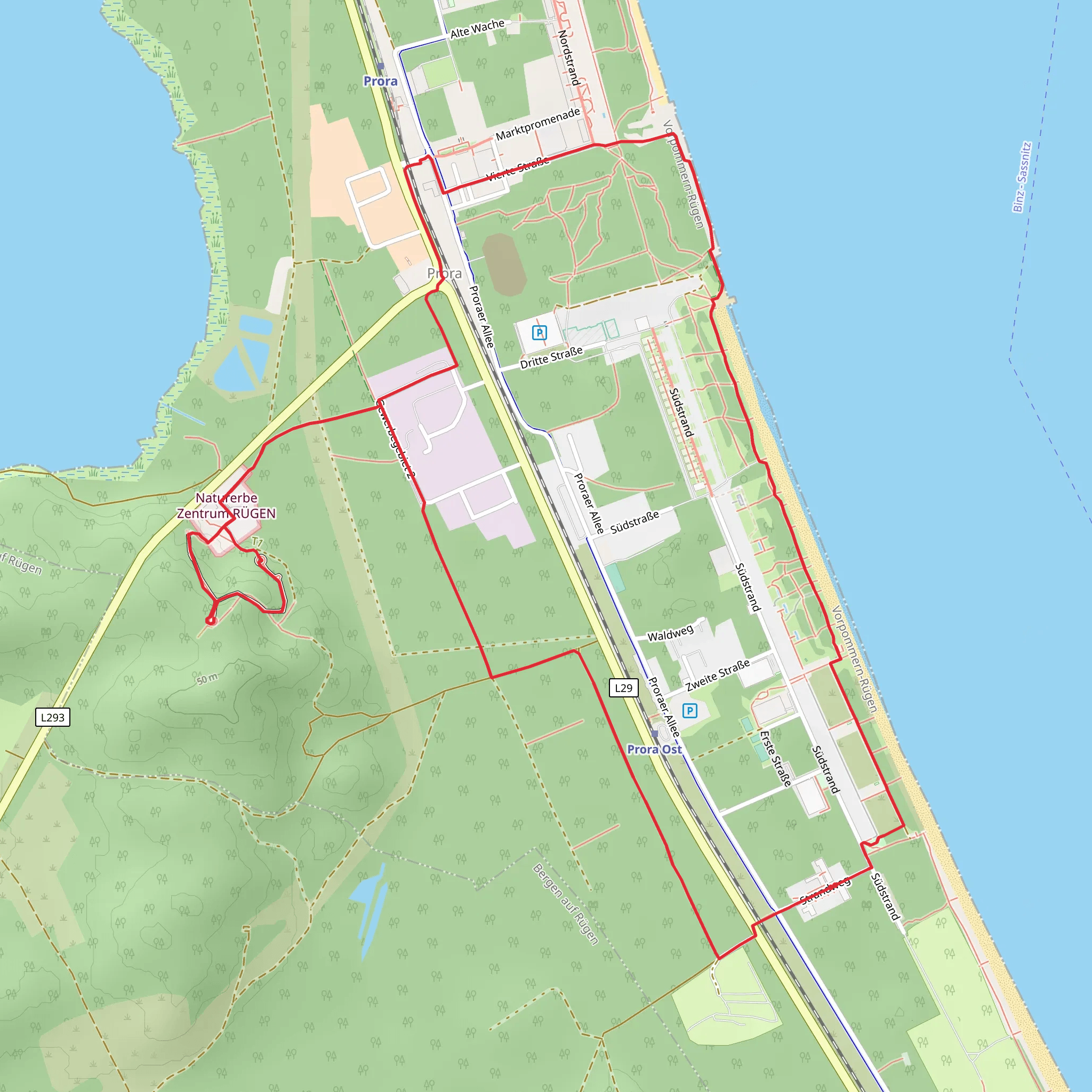 Baumwipfelpfad Ruegen Loop mobile static map