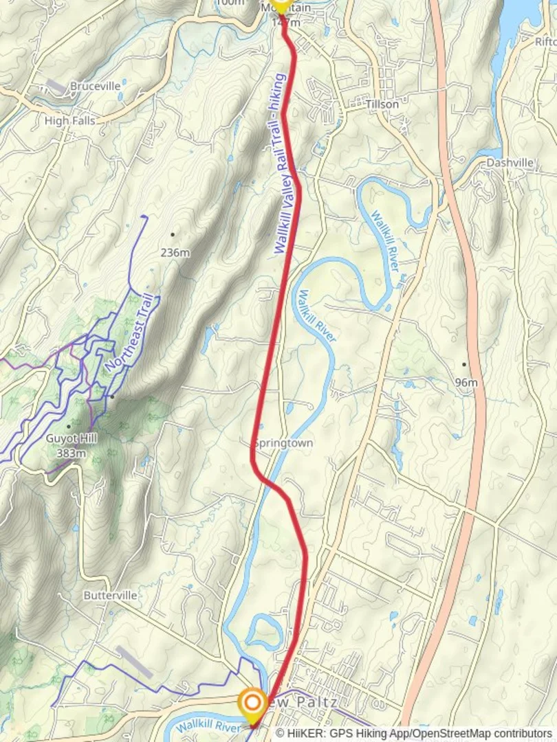 An image depicting the trail Wallkill Valley Rail Trail and its surrounding area.