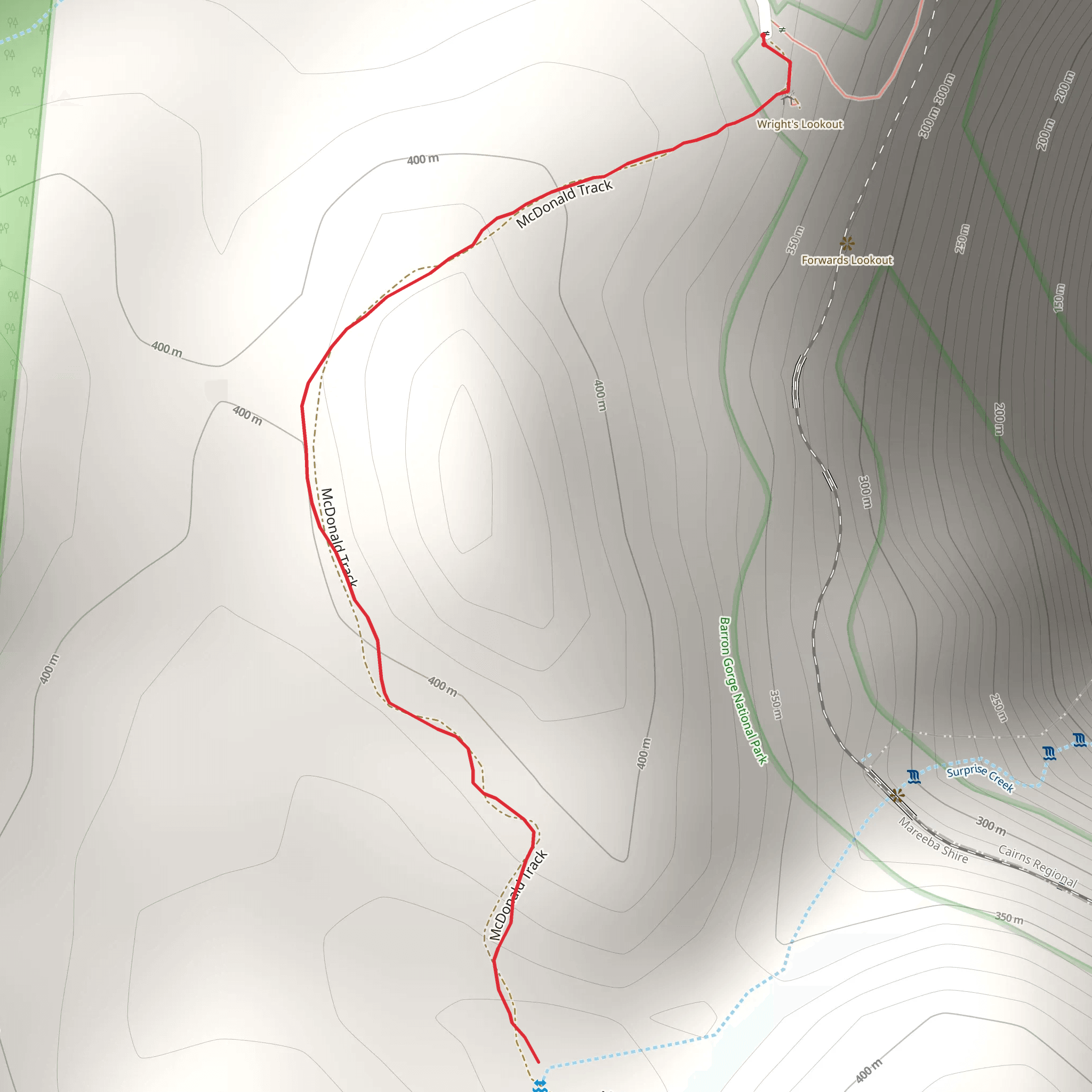 Surprise Creek Track mobile static map