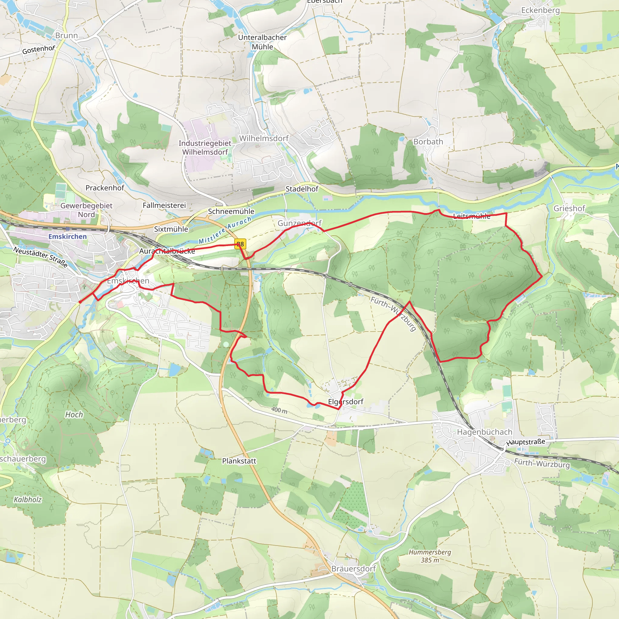 Emskirchen Rundwanderweg mobile static map