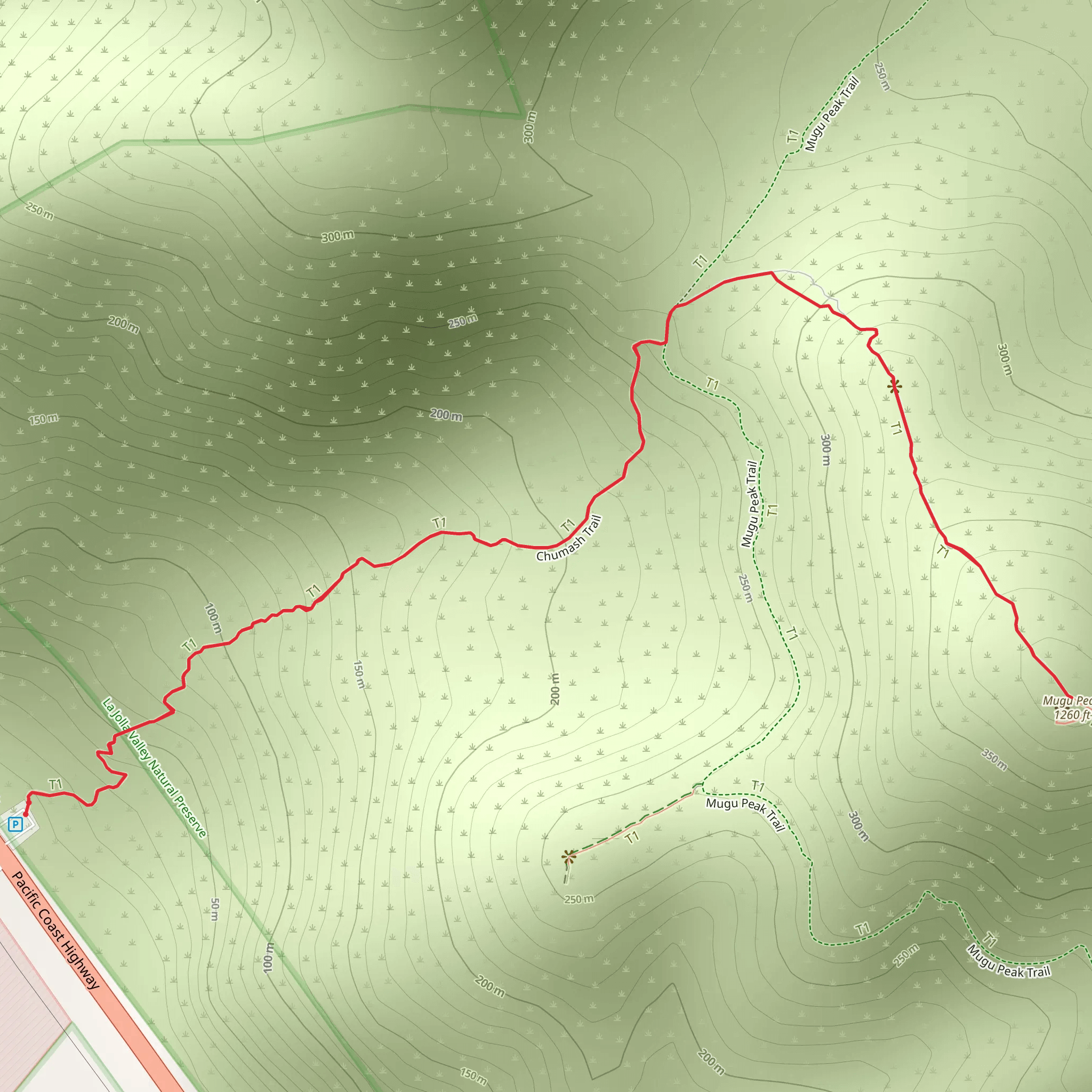 Mugu Peak via Chumash Trail mobile static map