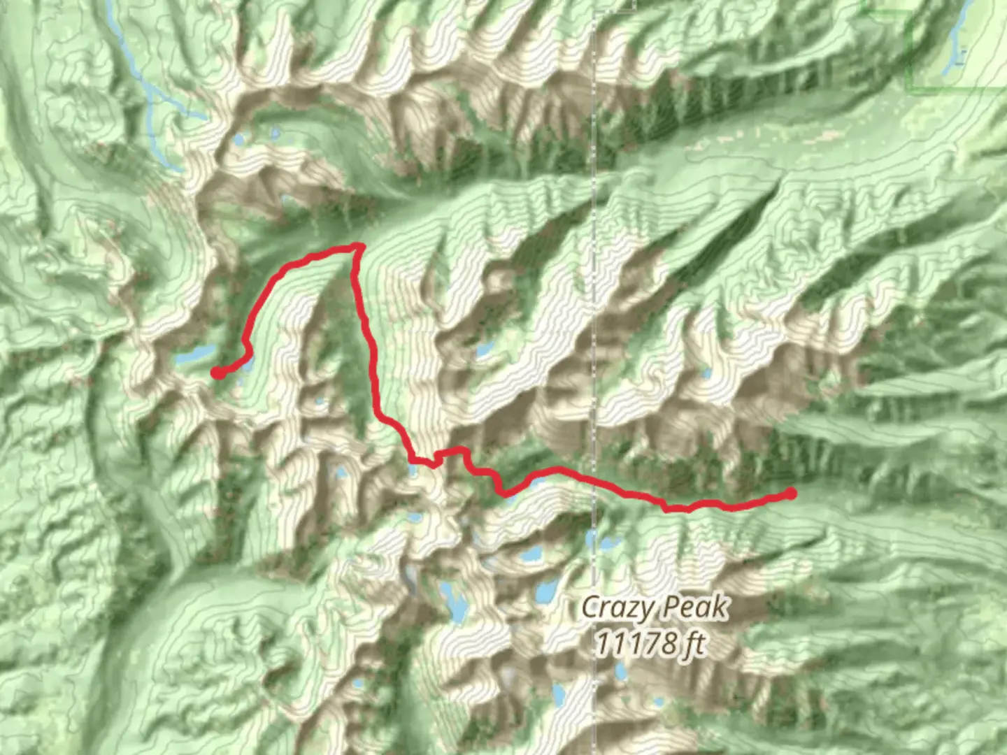 An image depicting the trail Moose Lake and Glacier Lake via Big Timber Creek Trail and its surrounding area.