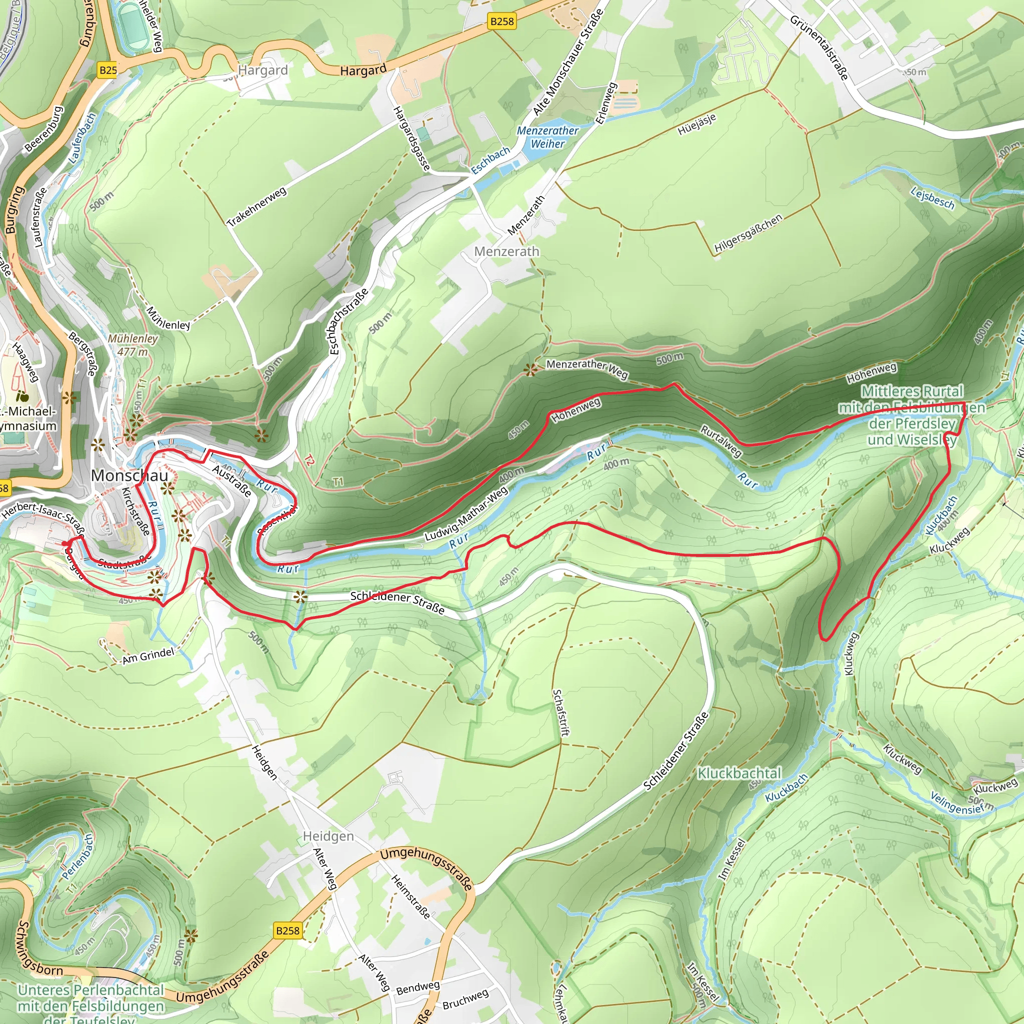 Holz Muehlenrad via Unterwegs in Monschau mobile static map