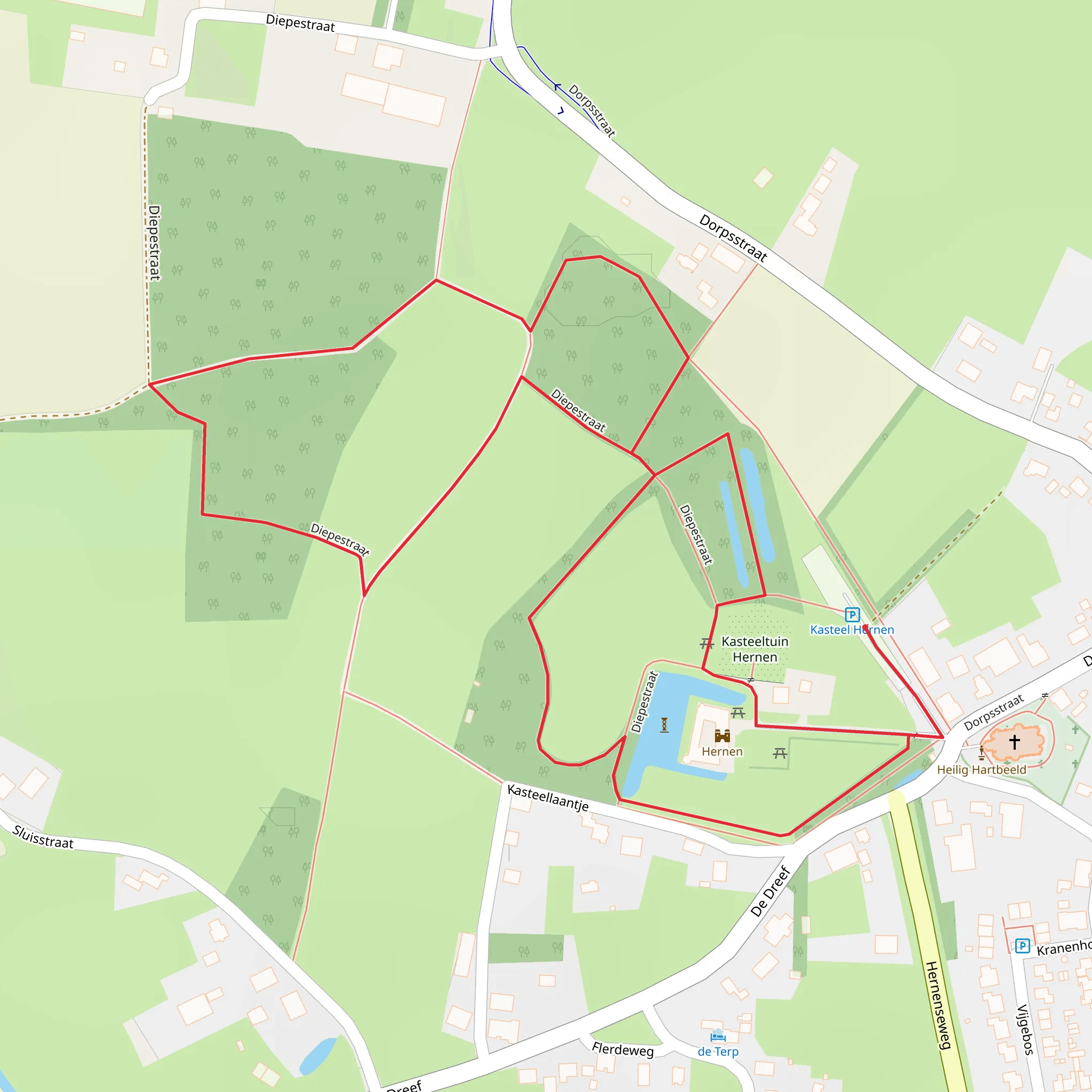 Landgoed Hernen Kasteel Loop mobile static map