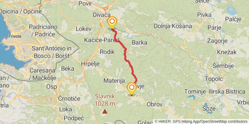 The Slovene Mountain Trail stage 33 Map