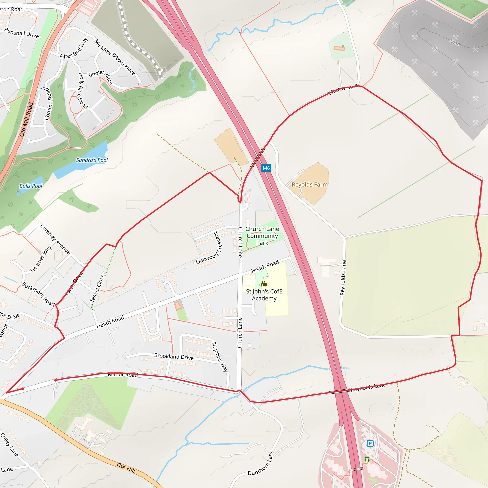 Sandbach Heath Loop mobile static map