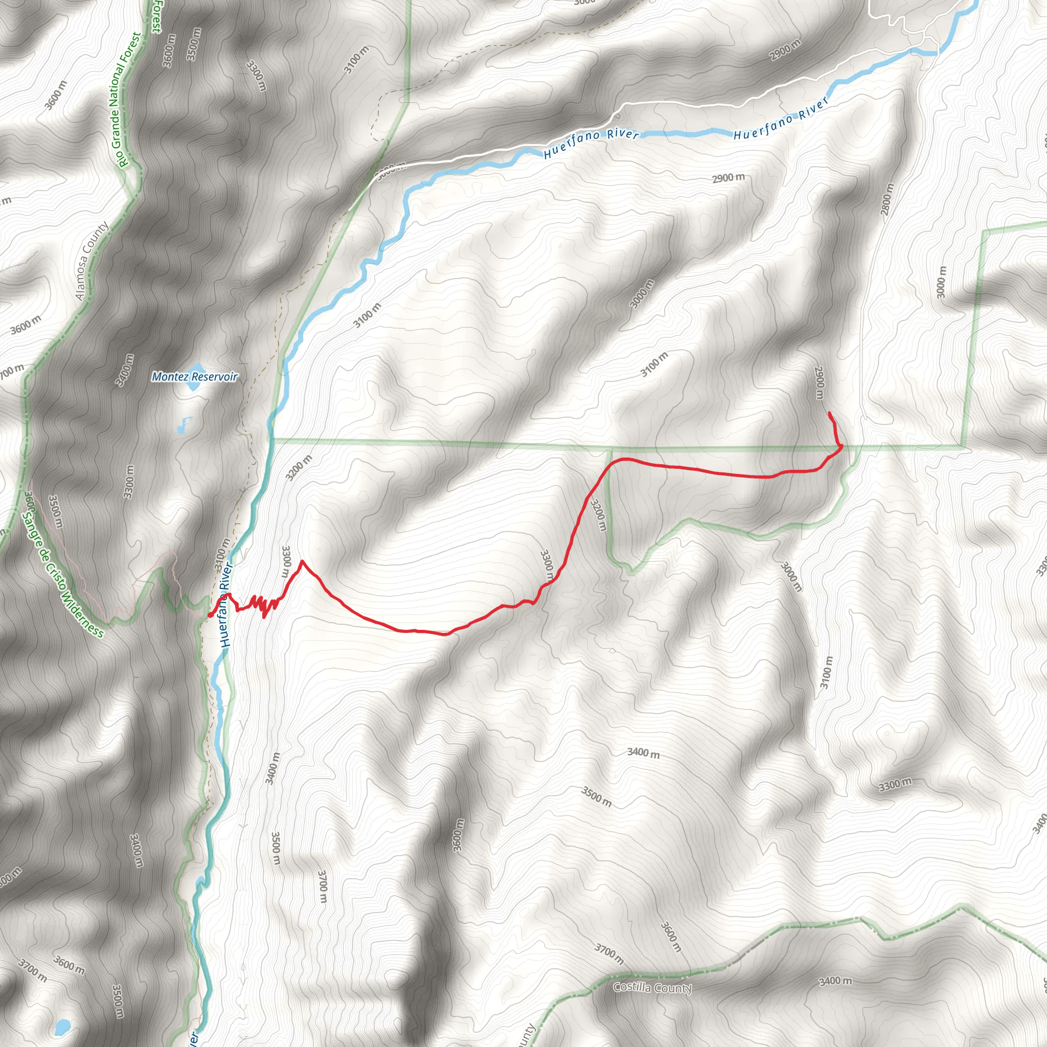 Huerfano Trail mobile static map