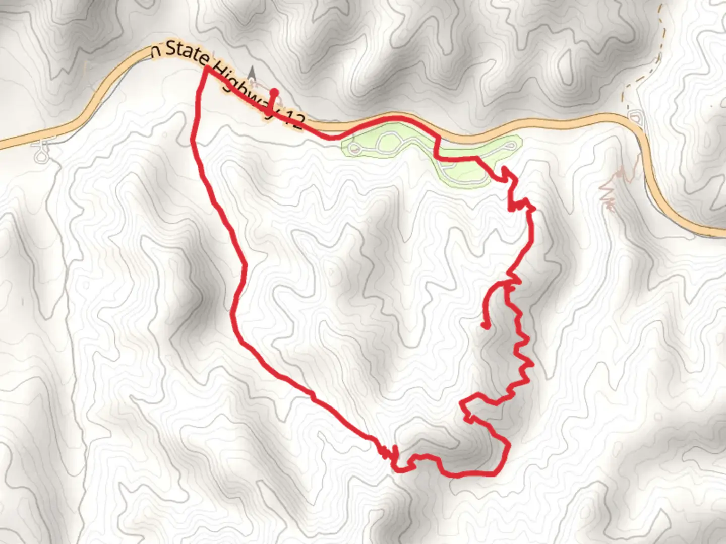 An image depicting the trail Red Canyon Trail , Buckhorn Trail and Golden Wall Trail and its surrounding area.