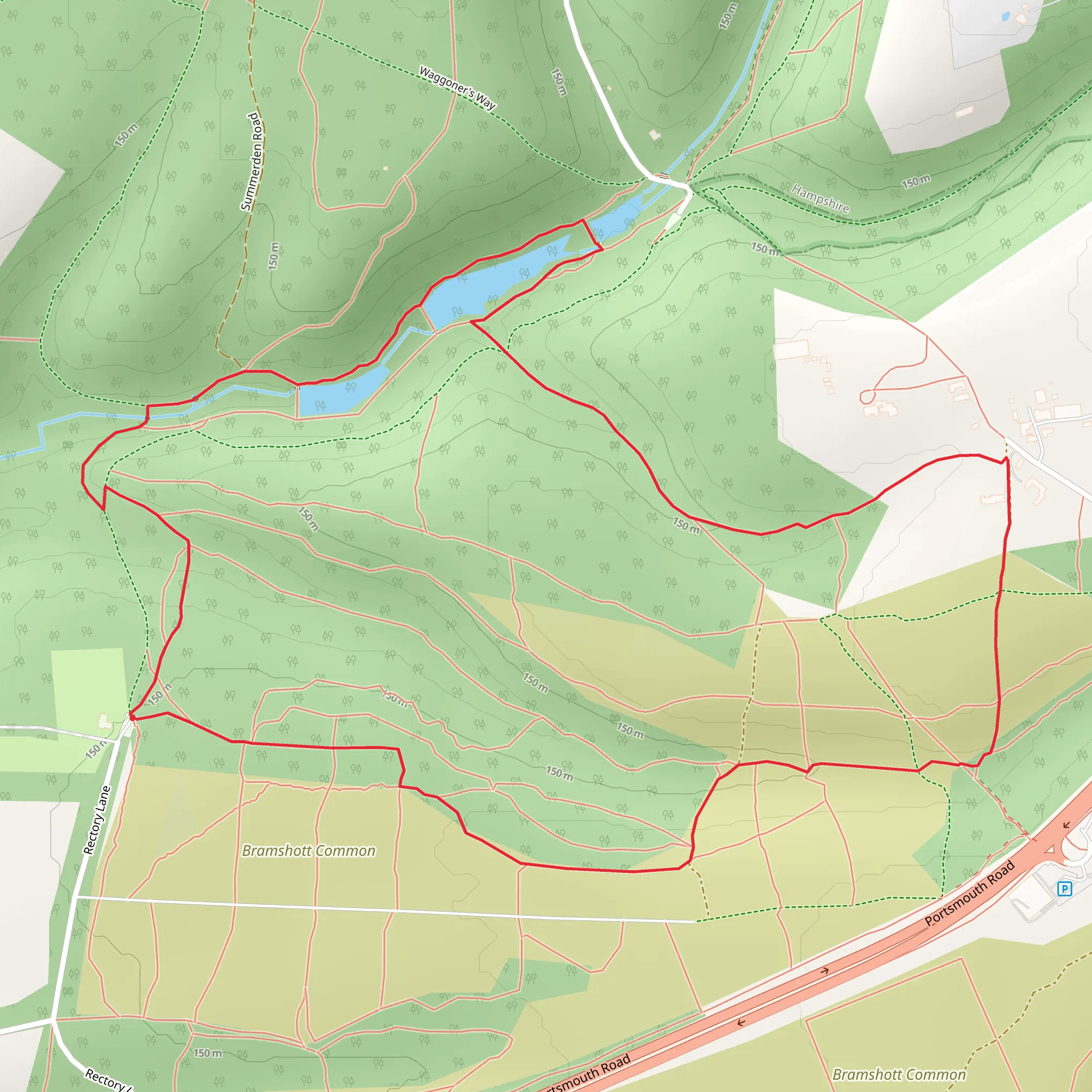 Bramshott Common Loop mobile static map