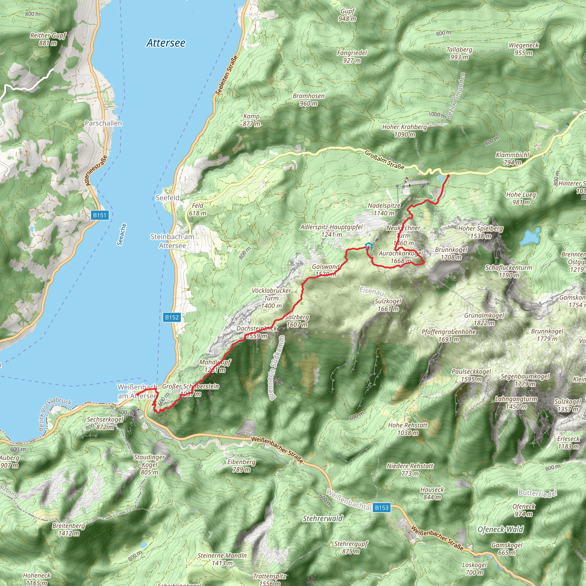 Schoberstein to Hochlecken - 5 Summit Trail mobile static map