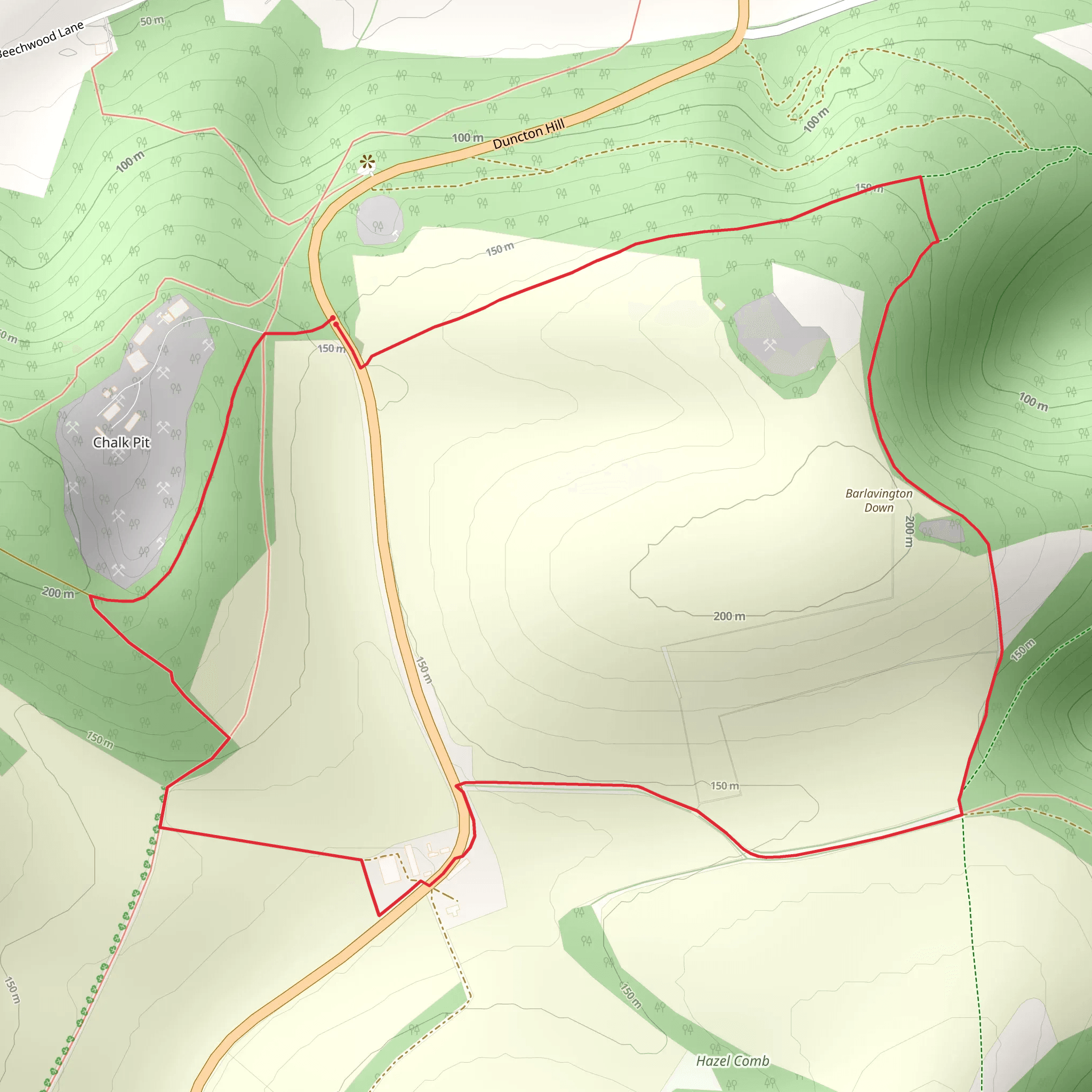 Duncton Down Loop mobile static map