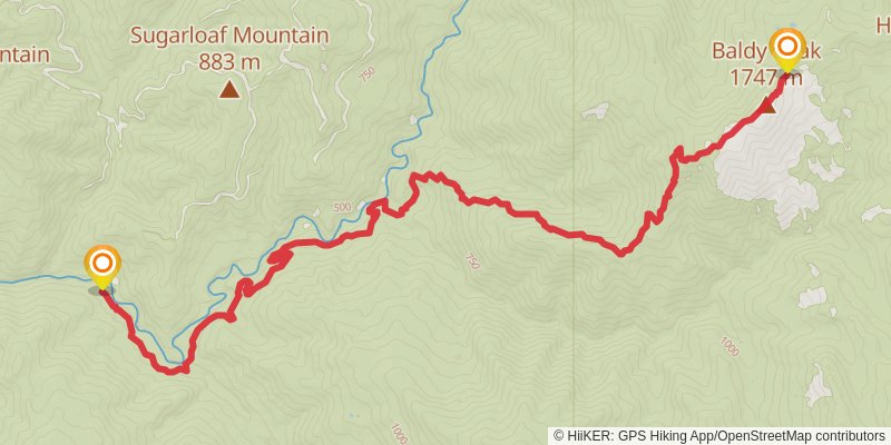 Bigfoot Trail stage 33 Map