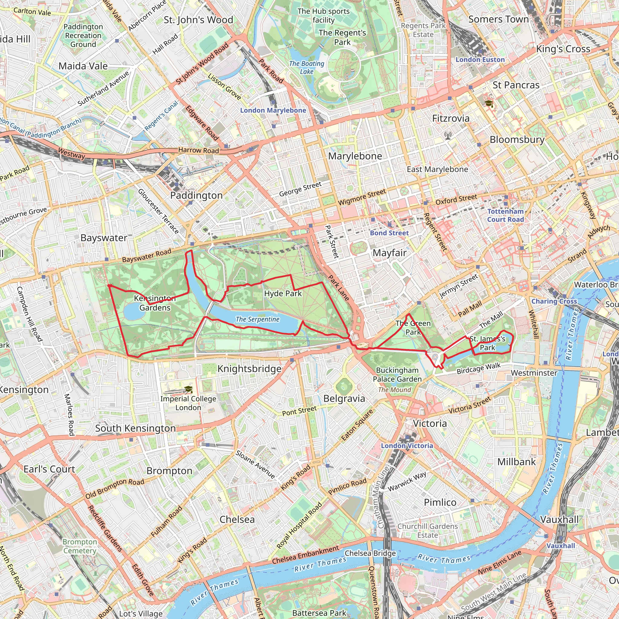 The Diana Princess of Wales Memorial Walk mobile static map