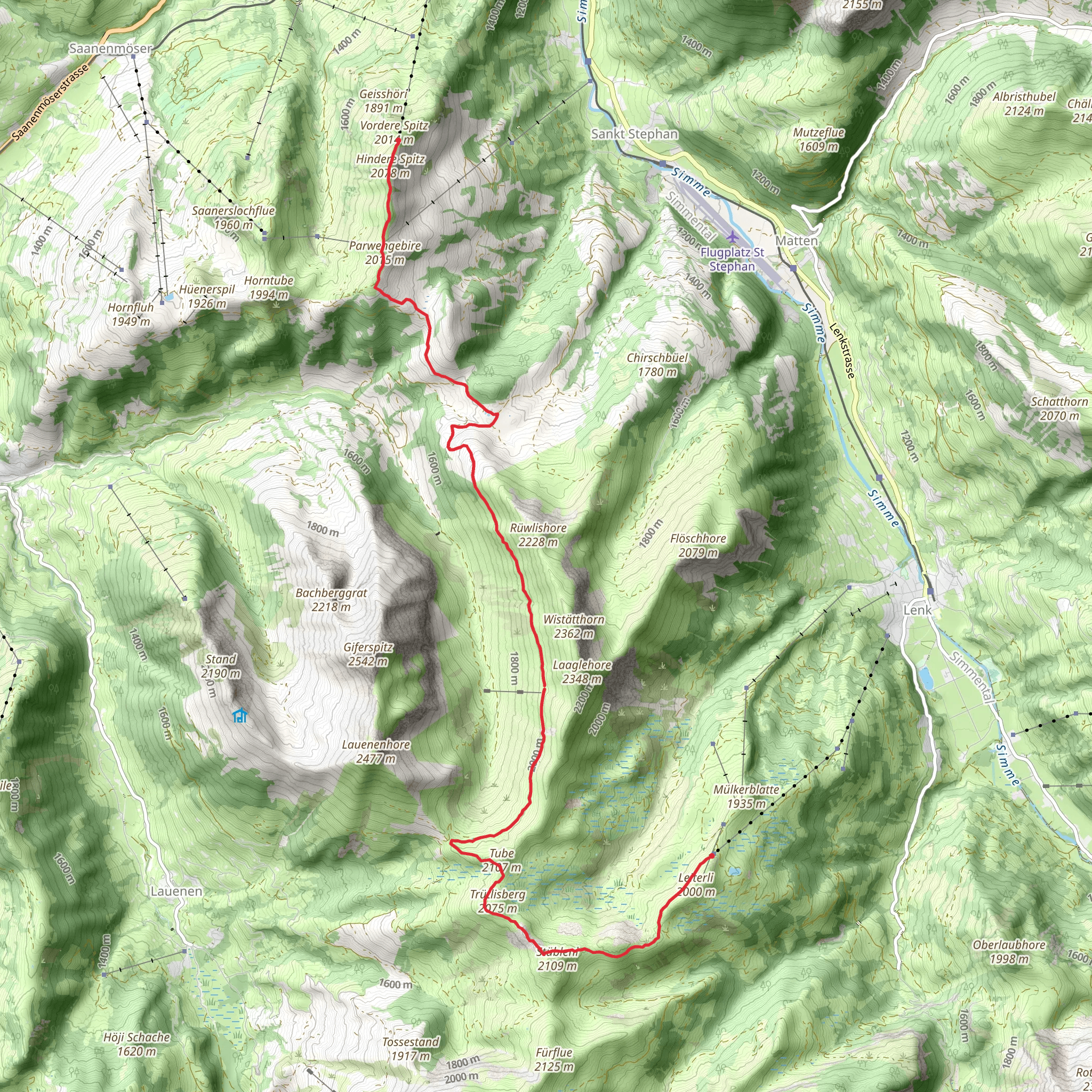 Rinderberg to Betelberg mobile static map