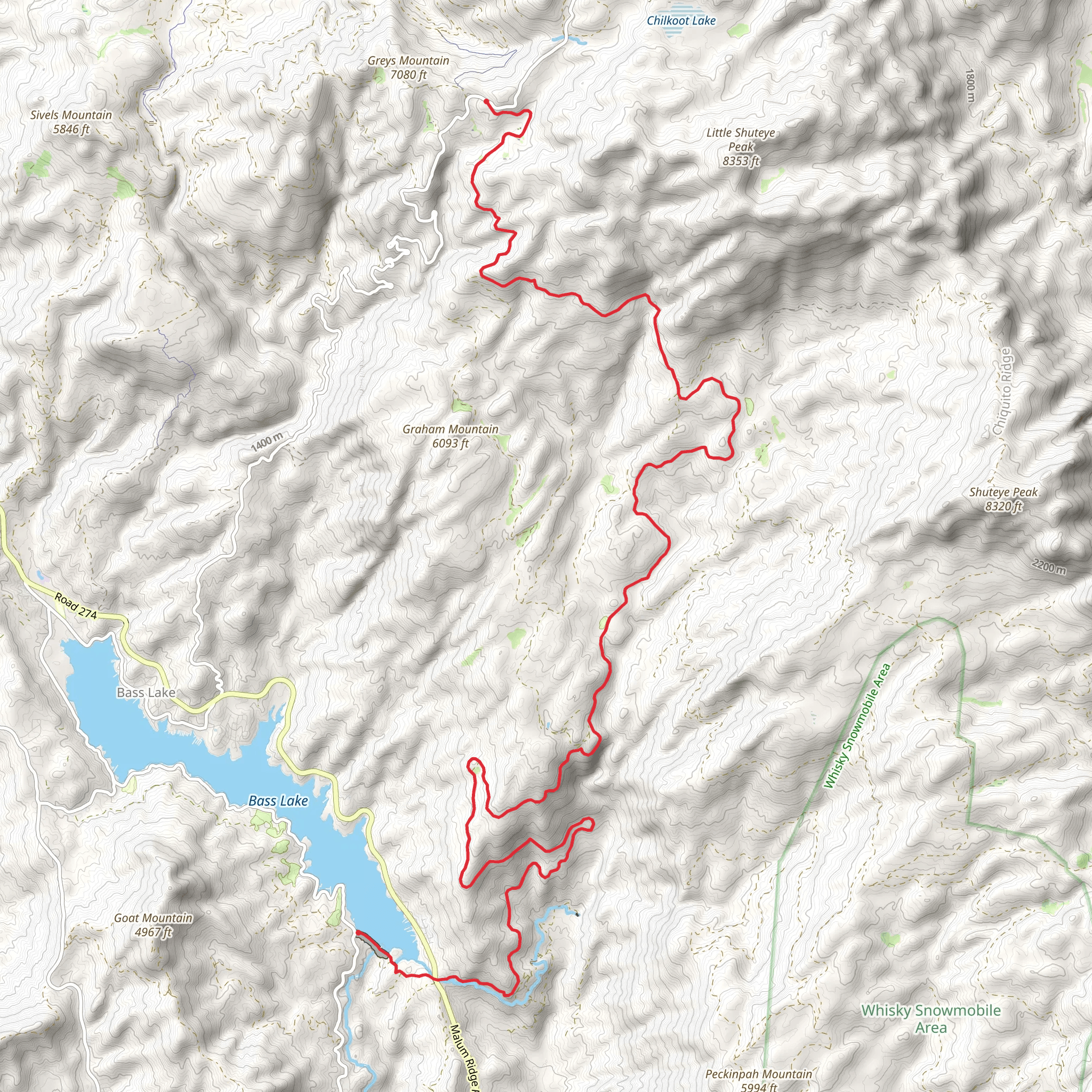 Bass Lake - Central Camp Road mobile static map