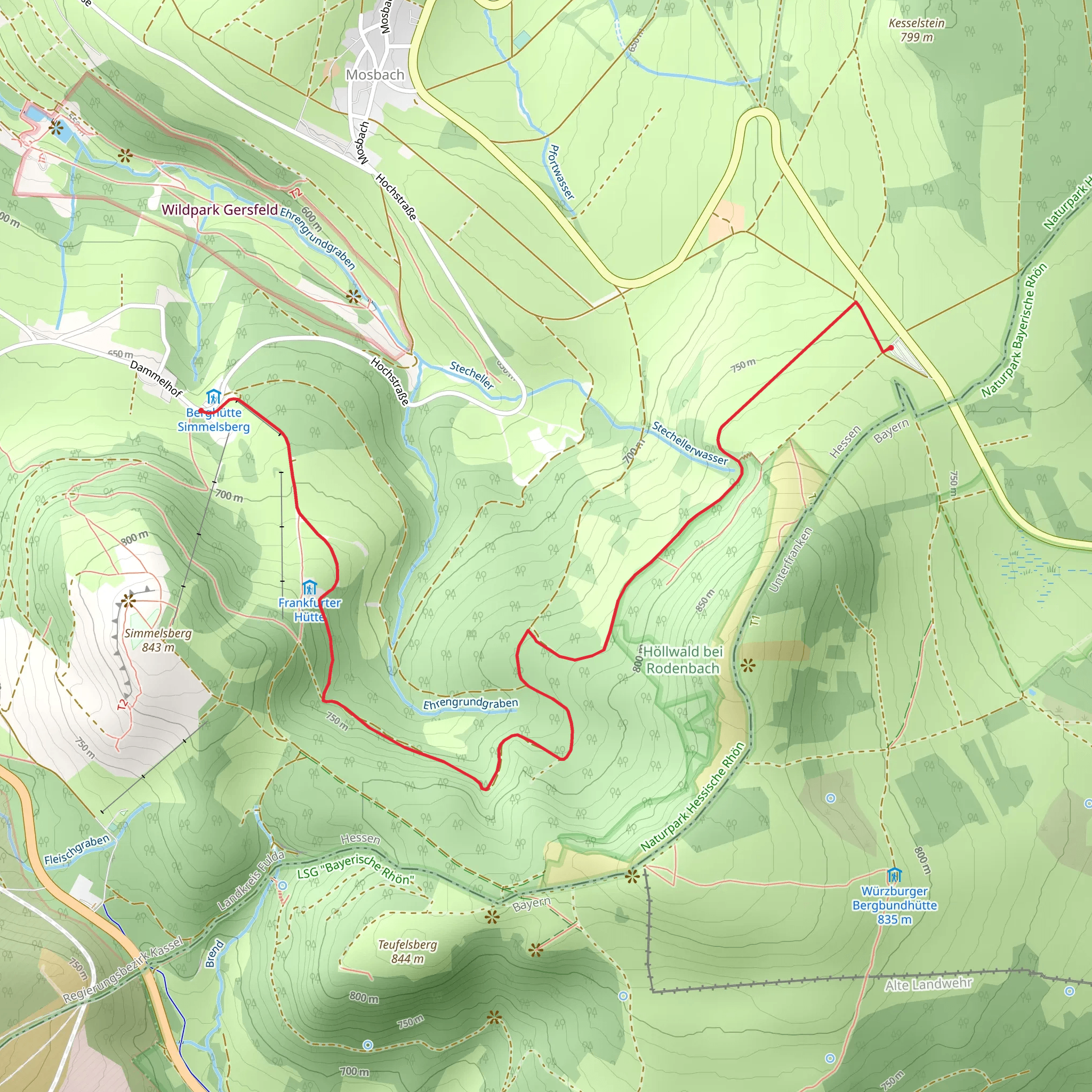 Schwedenwall to Dammelhof Walk mobile static map