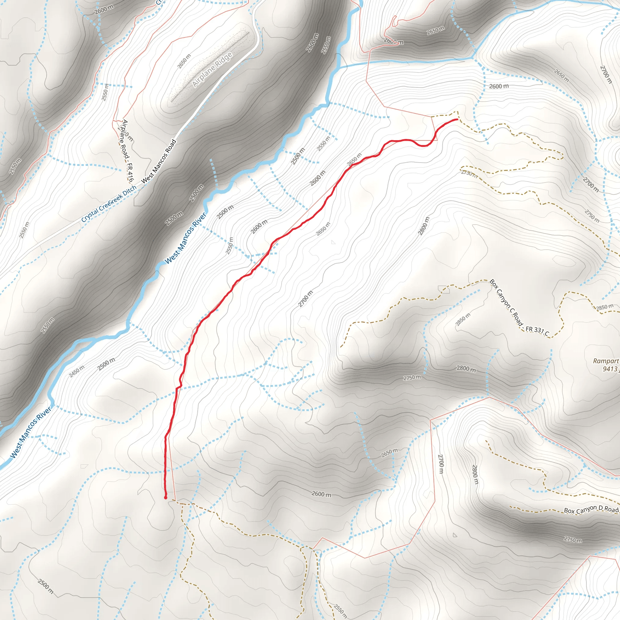 Coyote Park South Trail mobile static map