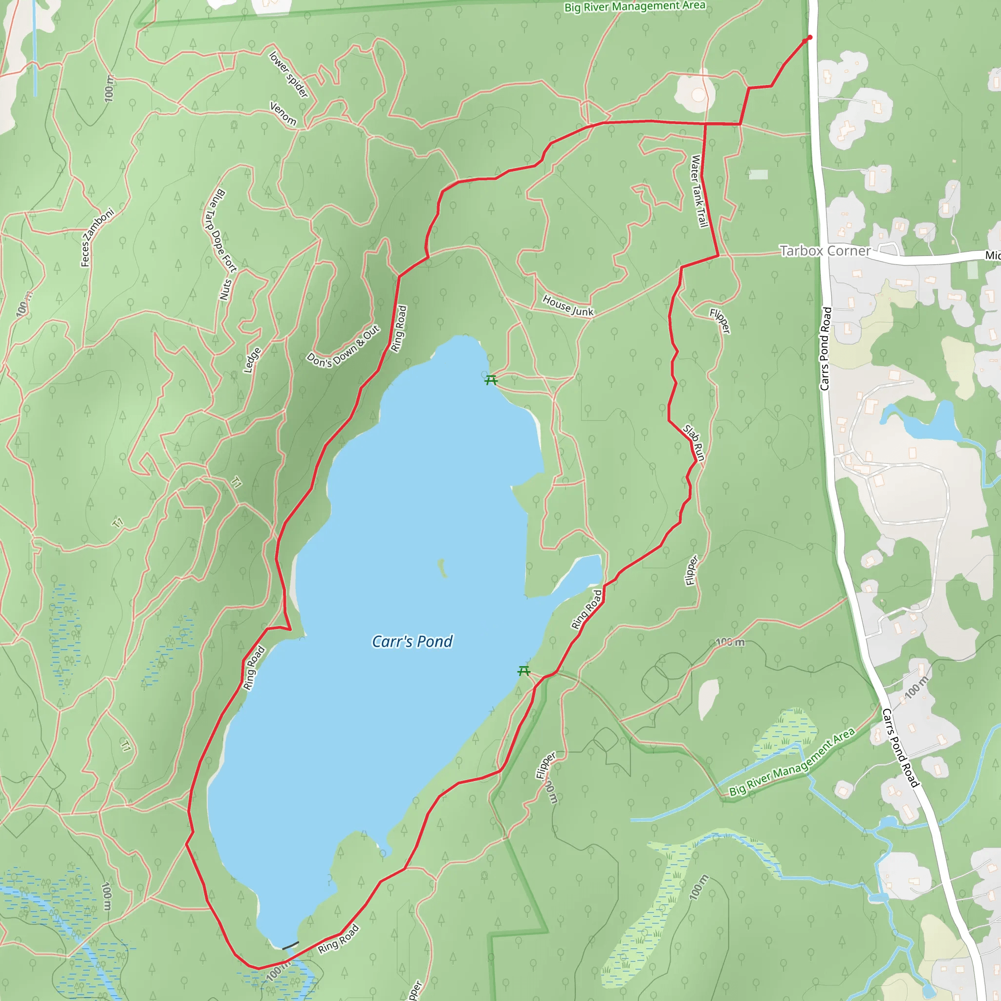 Carr's Pond Loop via Ring Road mobile static map