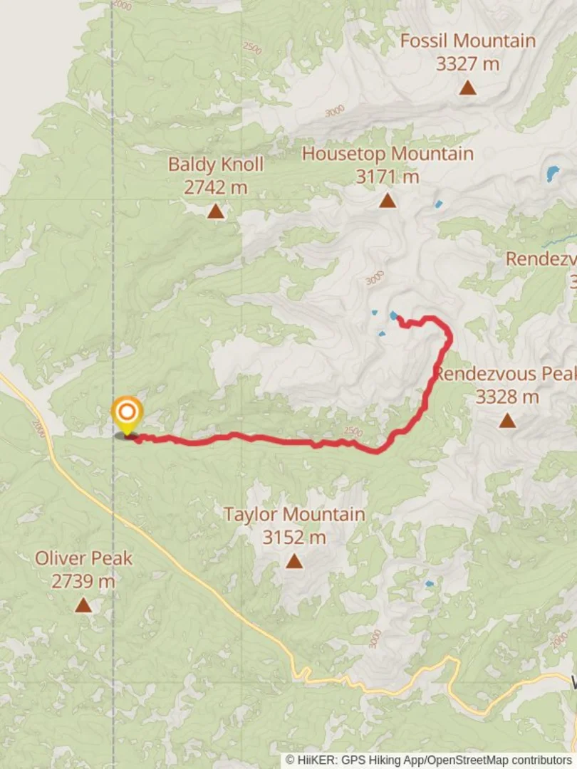 An image depicting the trail Moose Lake via Moose Creek Trail and its surrounding area.