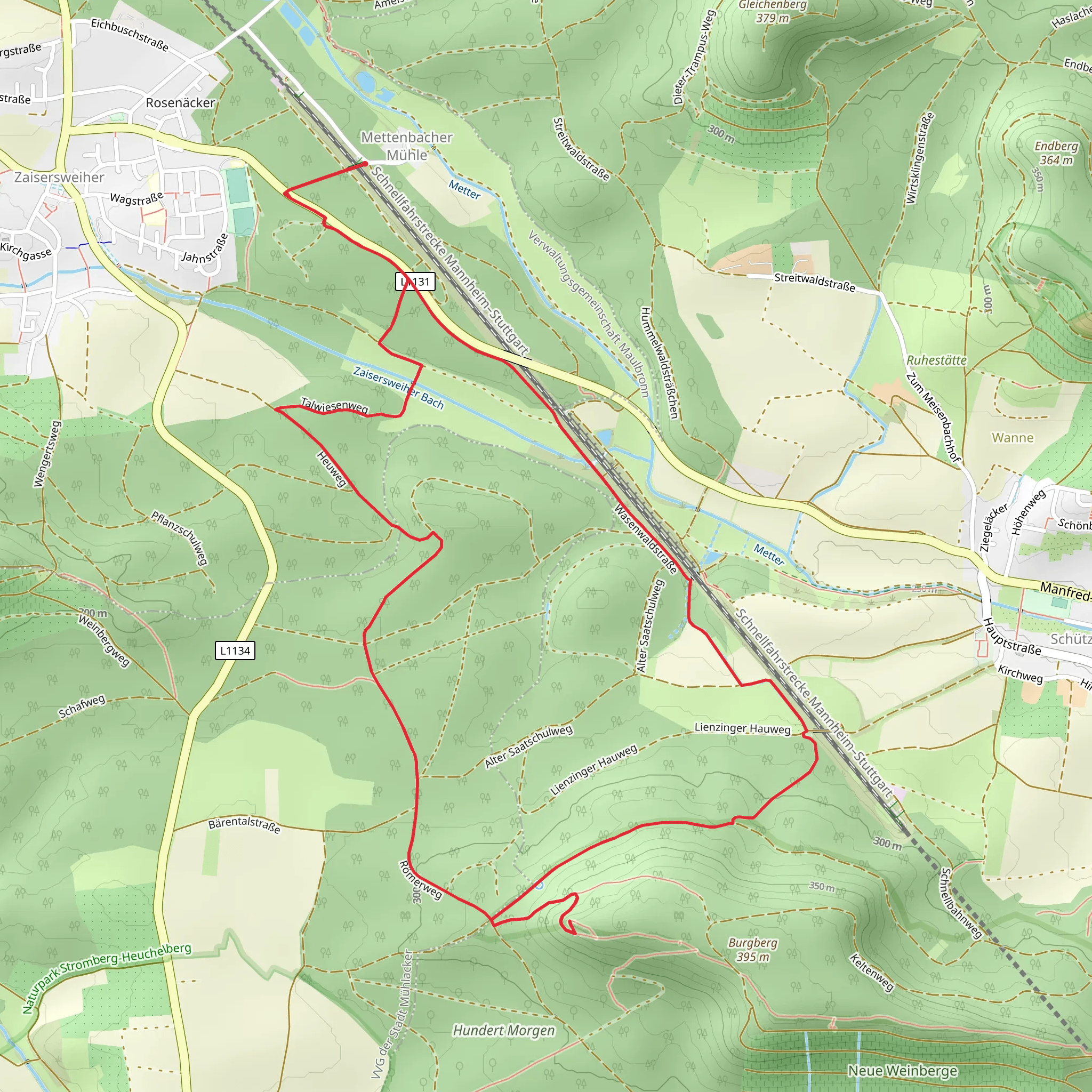 WasenWald and Burgberg Loop mobile static map