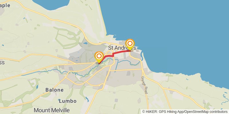 Saint Andrews Walk from Edinburgh stage 7 Map