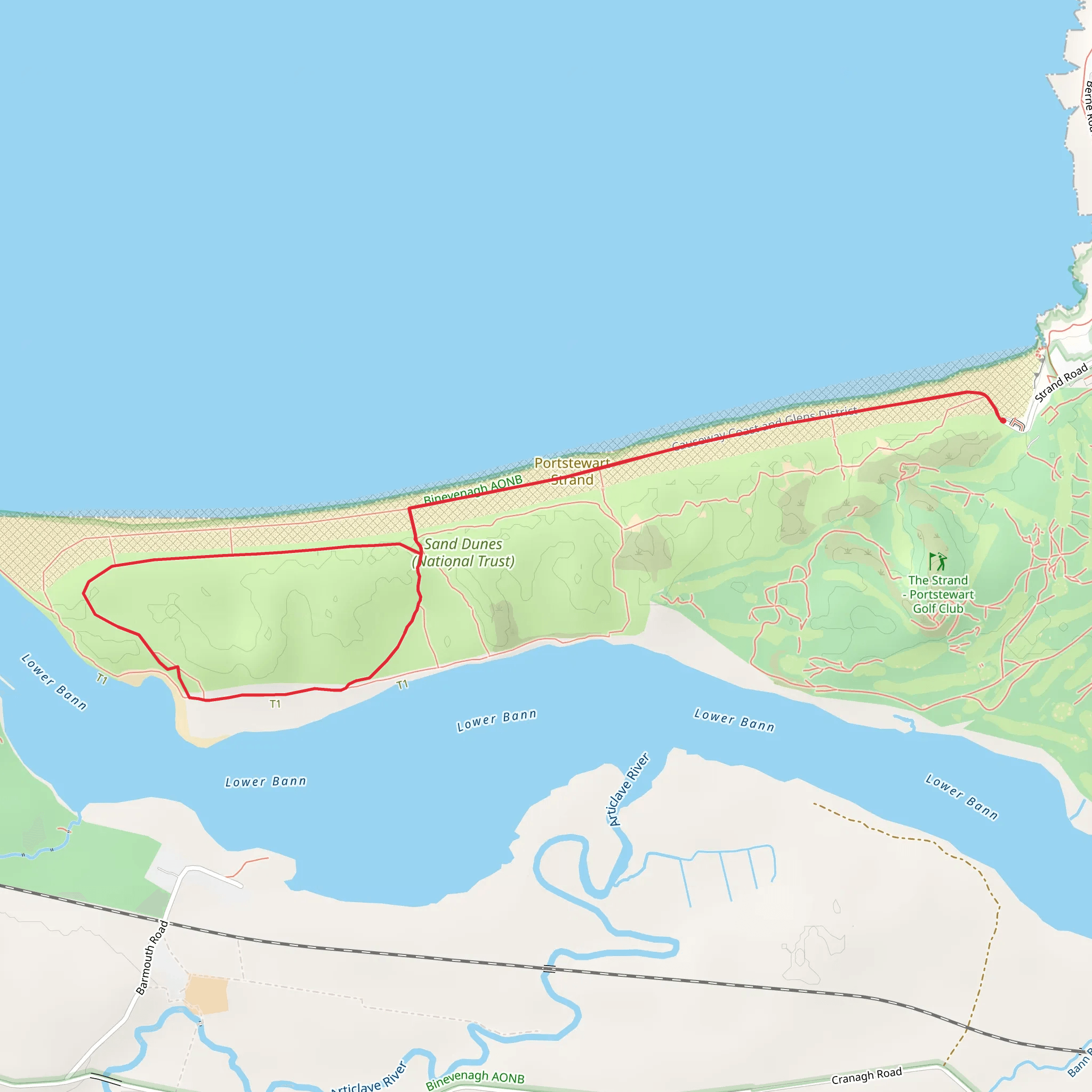 Portstewart Strand - Sand Dune and Estuary Trail mobile static map