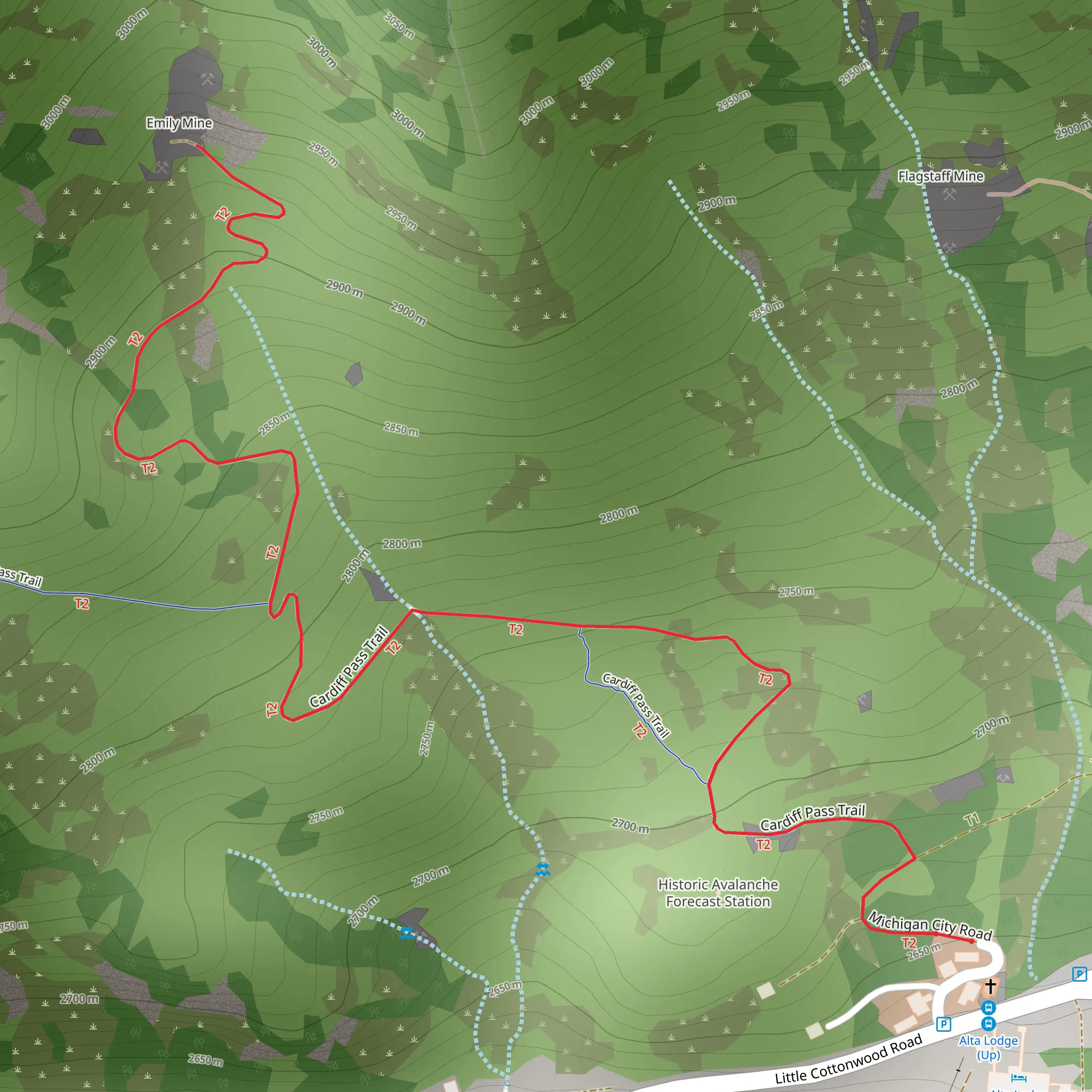 Cardiff Pass Trail mobile static map