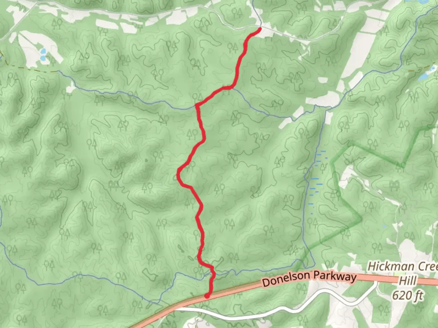 An image depicting the trail Tennessee Ridge and its surrounding area.