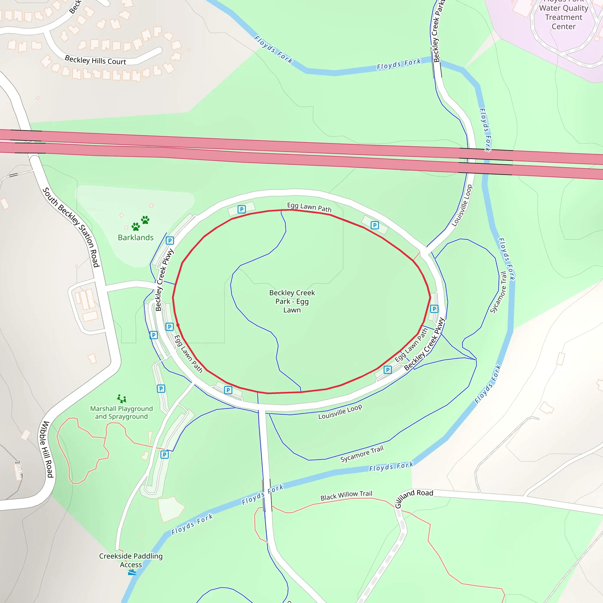 Egg Lawn Path Loop mobile static map