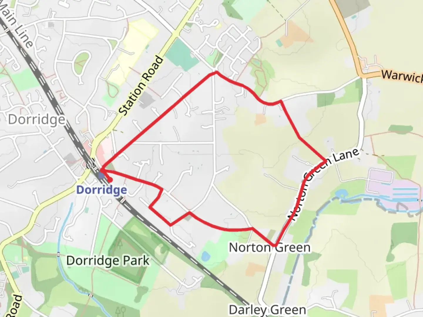 An image depicting the trail Dorridge Loop Walk and its surrounding area.