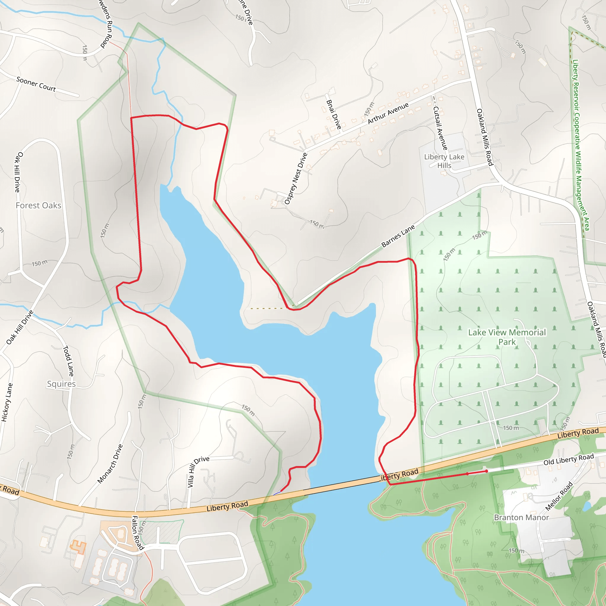 Lake View Memorial Park and Liberty Reservoir Survivor Expedition mobile static map