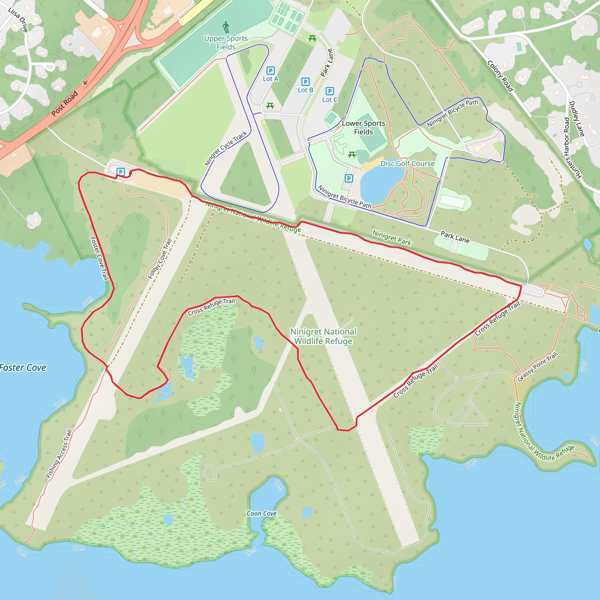 Foster Cove - Cross Refuge Loop Trail mobile static map