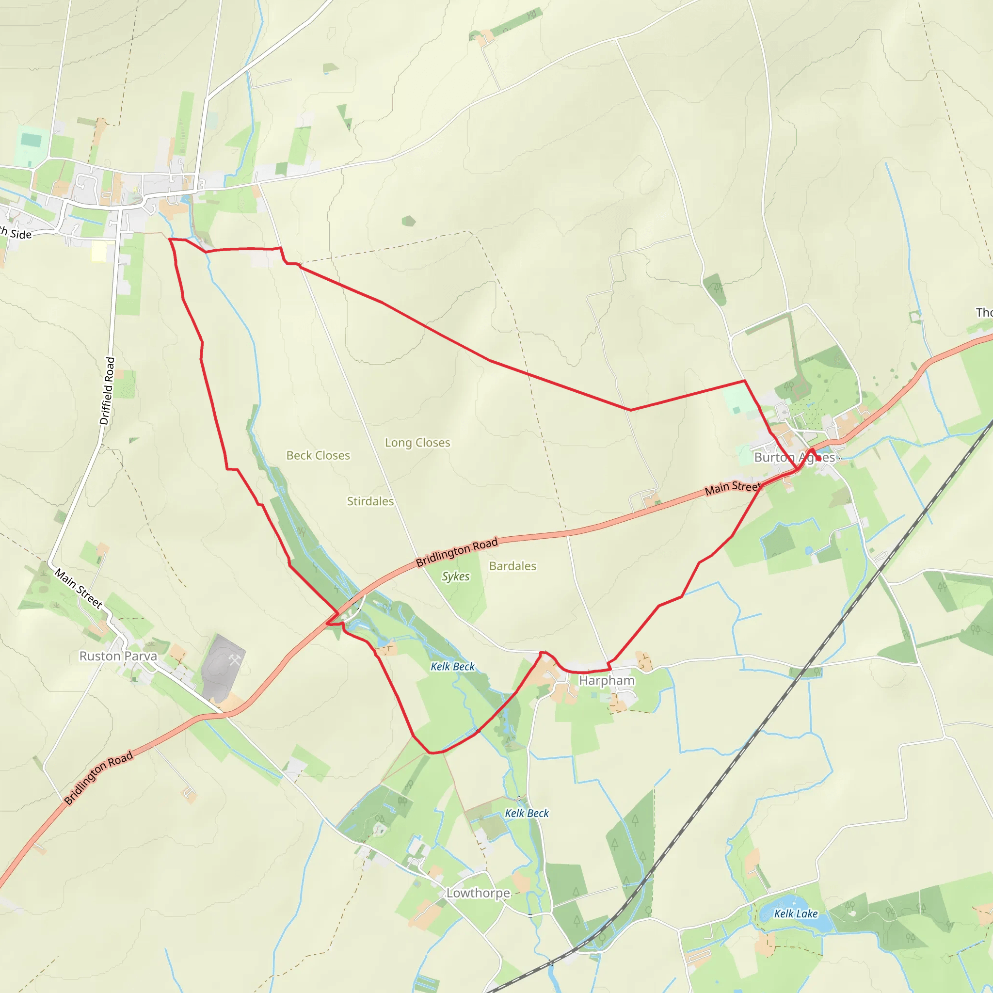 Burton Agnes and Harpham Loop mobile static map