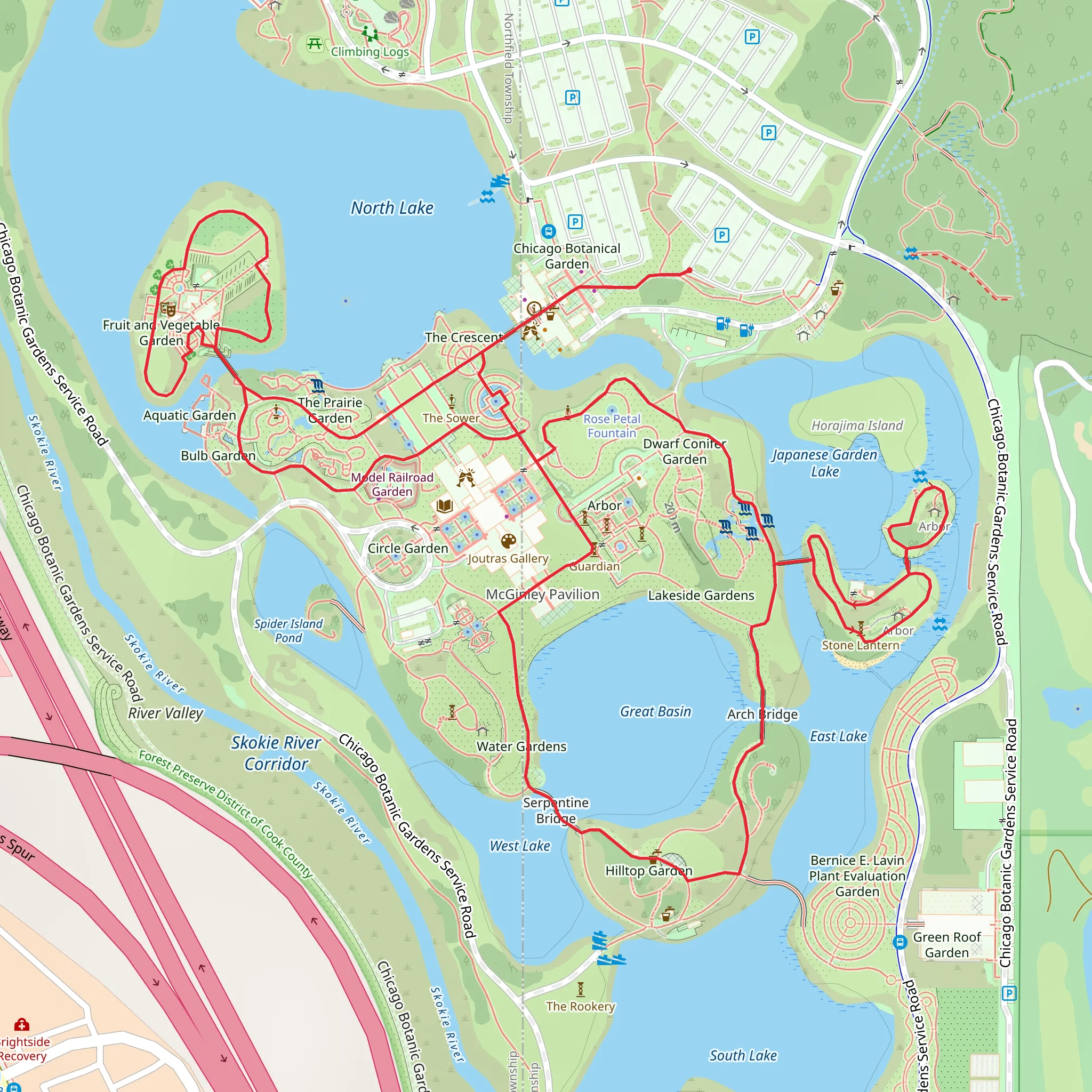 Chicago Botanic Garden Loop mobile static map