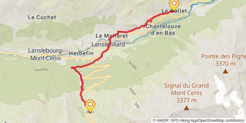 Tour de Haute Maurienne Vanoise alt 2 Map