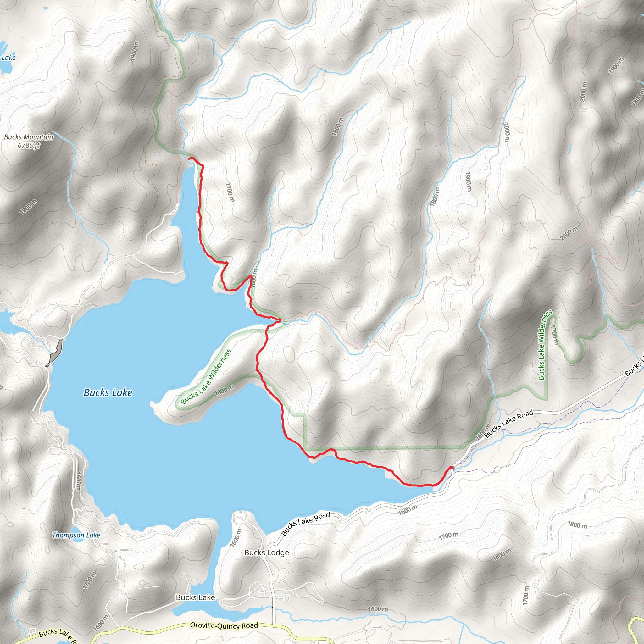 Bucks Lake - Mill Creek Trail mobile static map