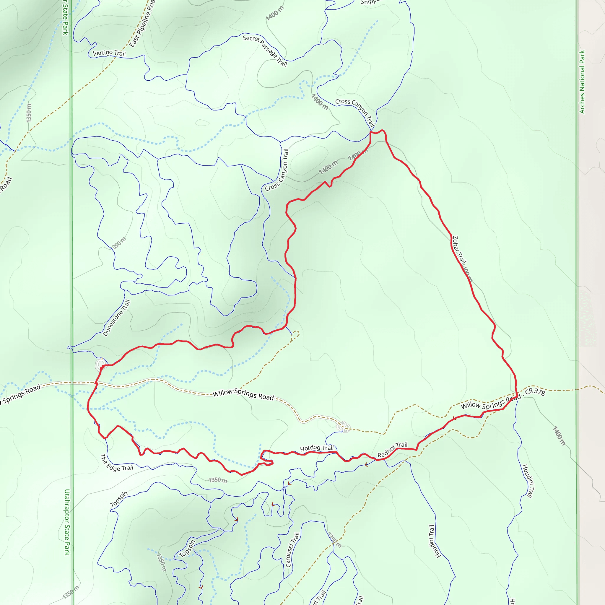Borderline, Zoltar and Hotdog Loop mobile static map