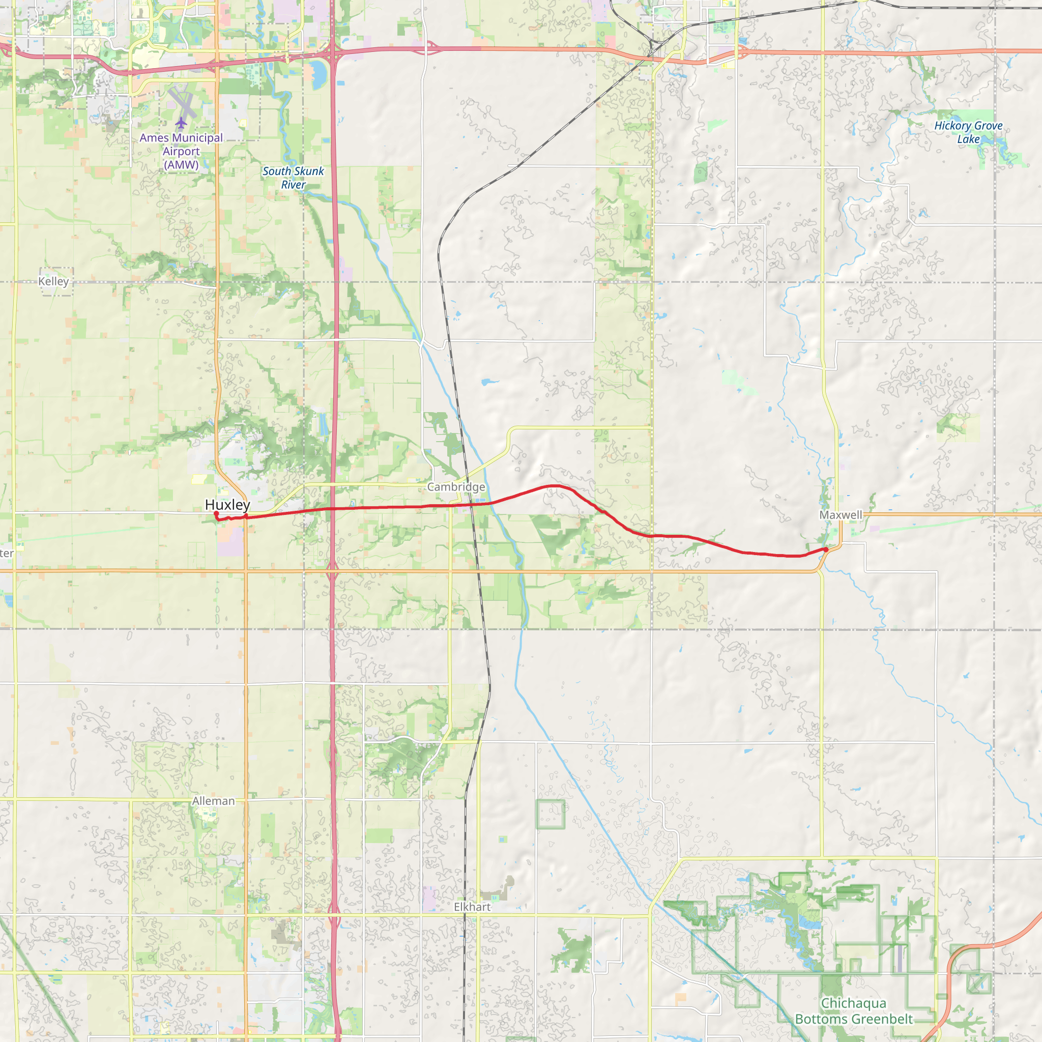 Heart of Iowa Nature Trail mobile static map