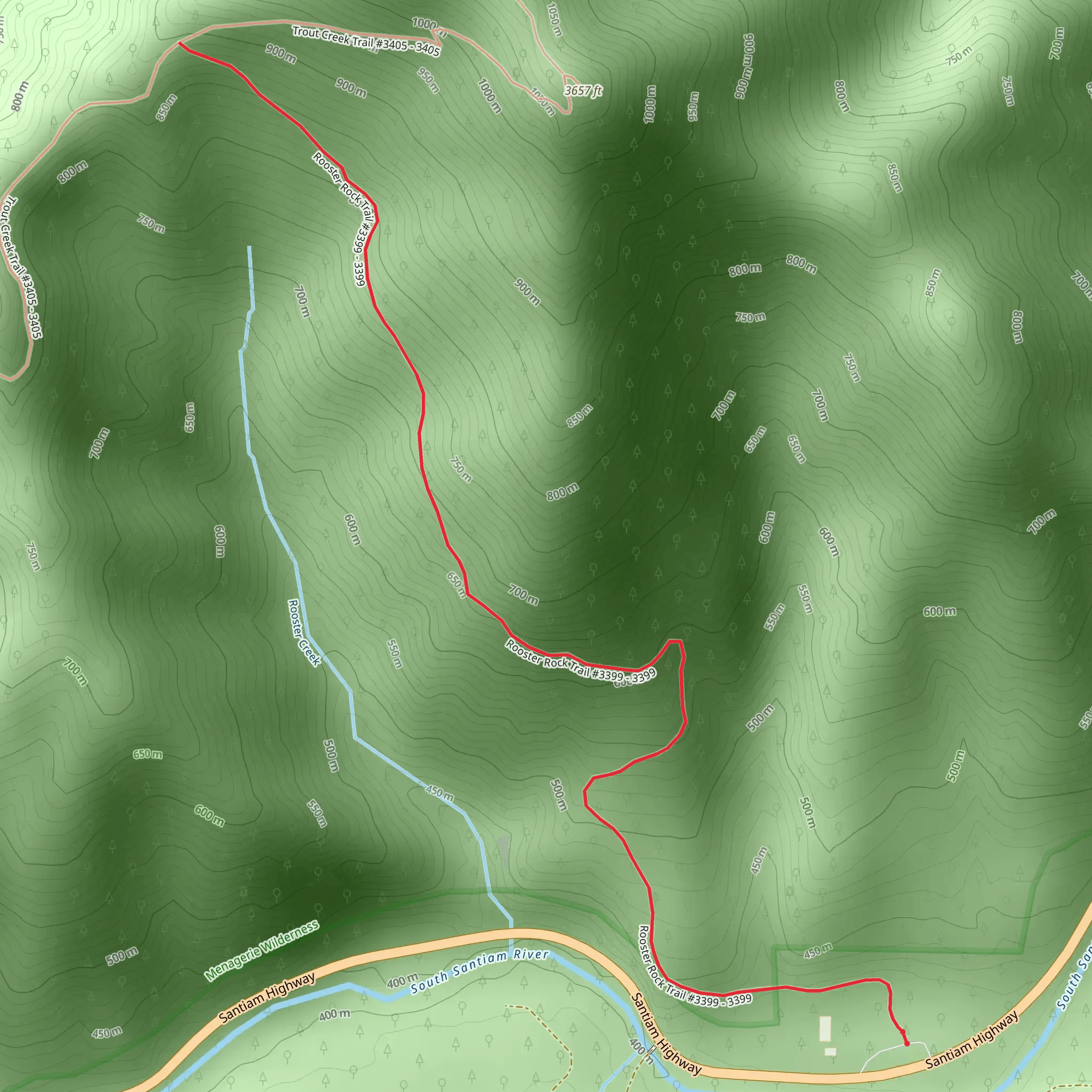 Rooster Rock Trail mobile static map