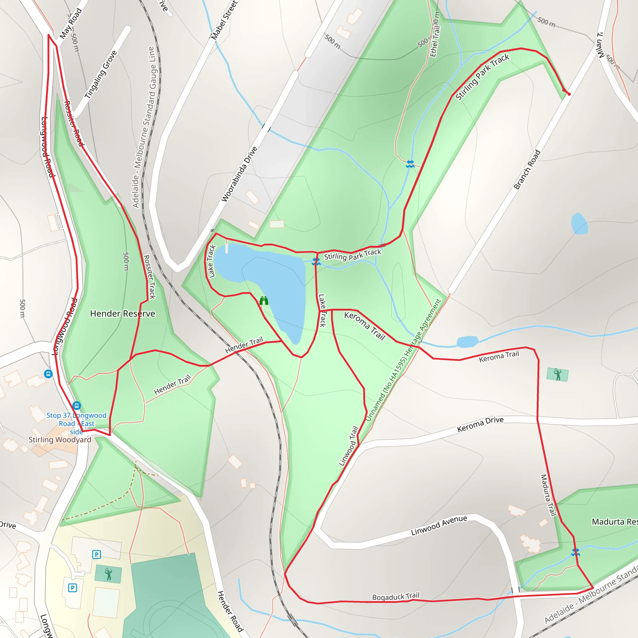 Woorabinda Bushland Reserve Loop mobile static map