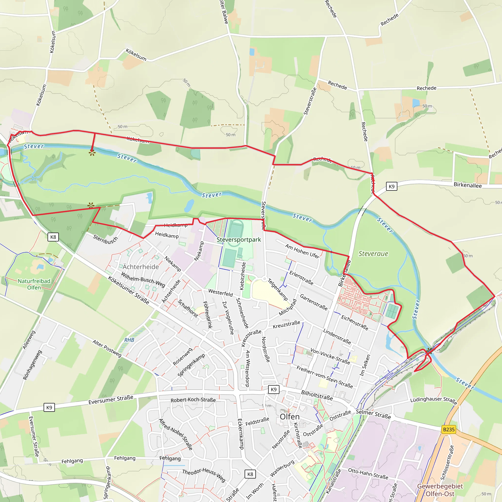 Stever via Hohe Mark Steig mobile static map