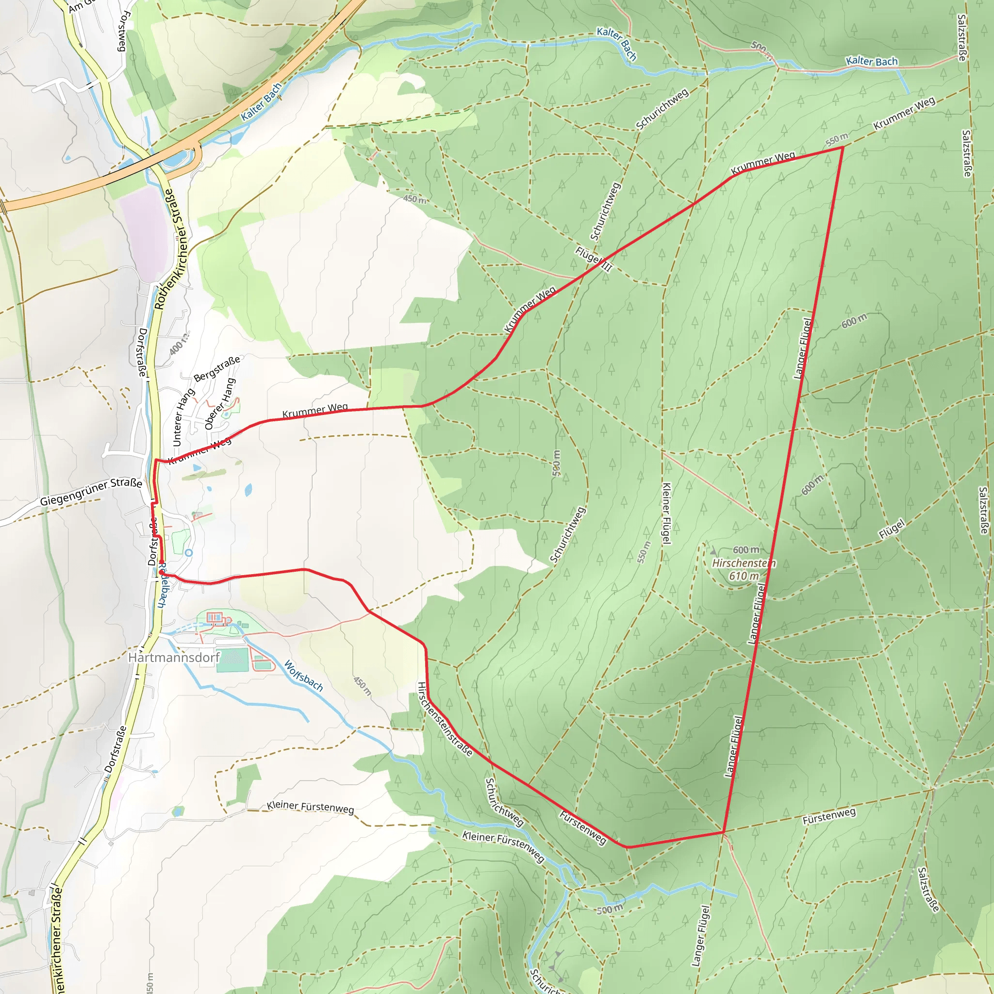 Fürstenweg and Krummer Weg Loop mobile static map