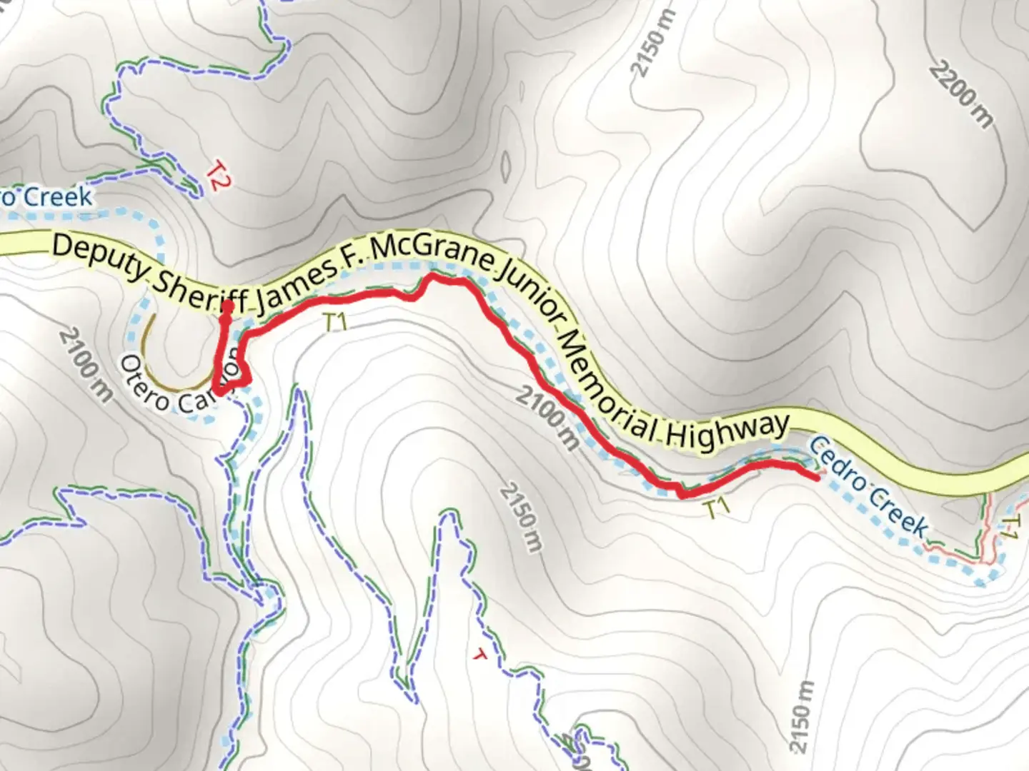An image depicting the trail Cedro Creek Nature Trail and its surrounding area.