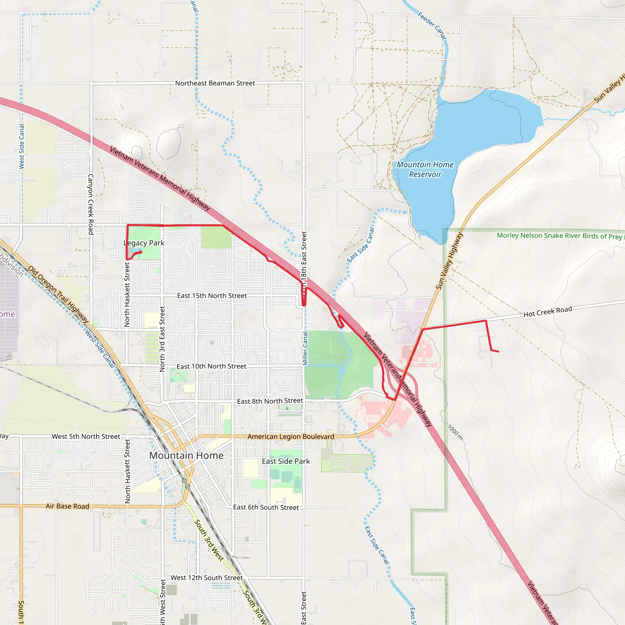 Legacy Park, Community Garden and East Side Canal mobile static map