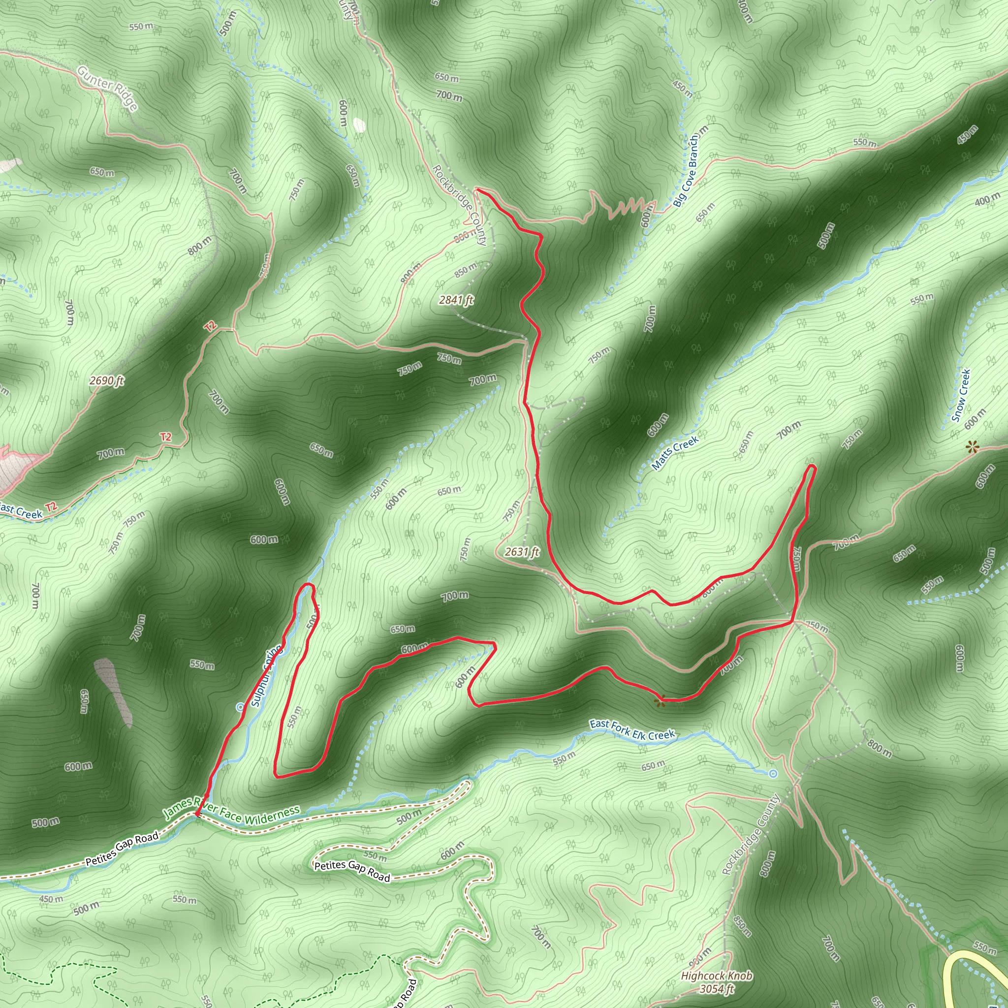 Sulphur Spring Trail mobile static map