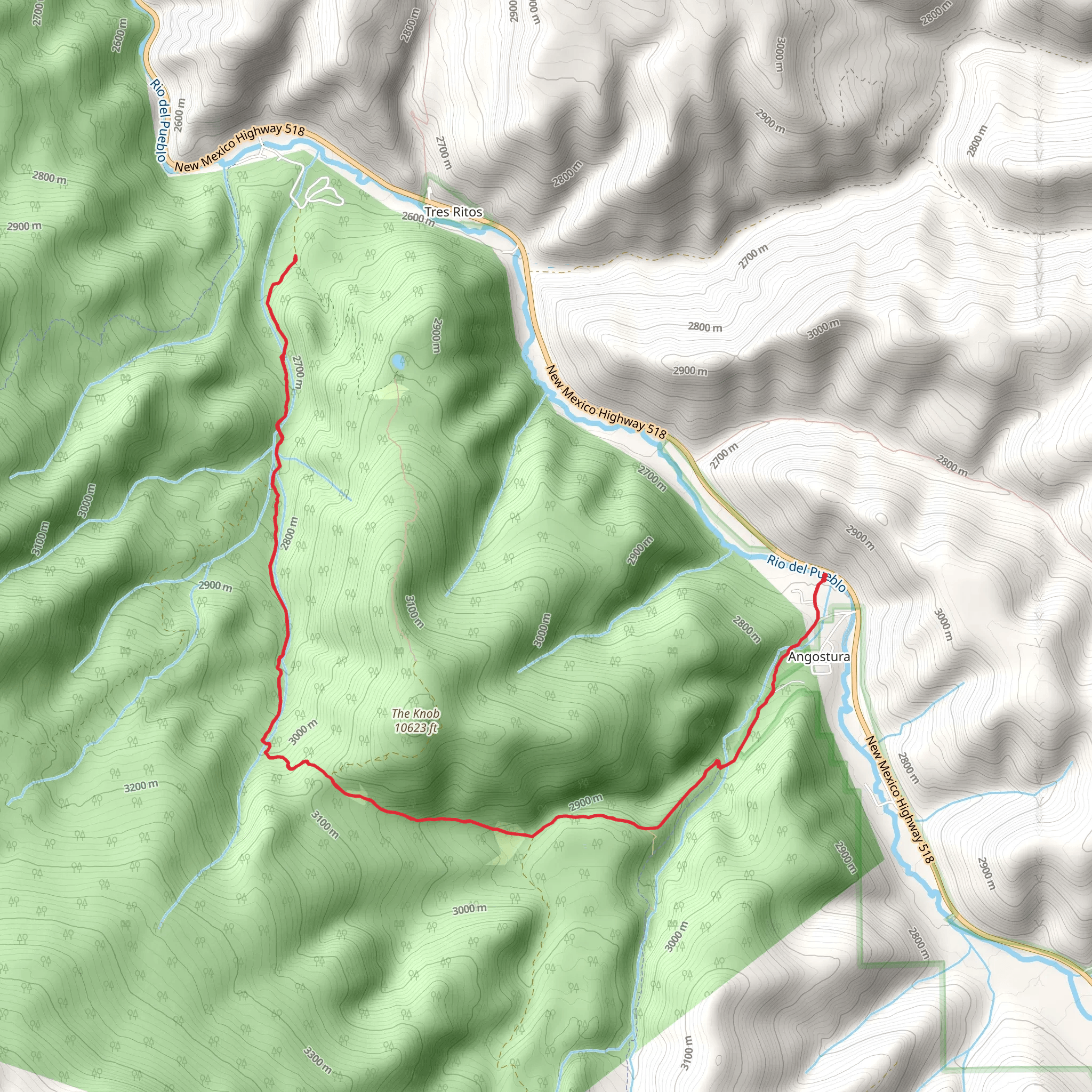Agua Piedra Creek and Rito Angostrua mobile static map