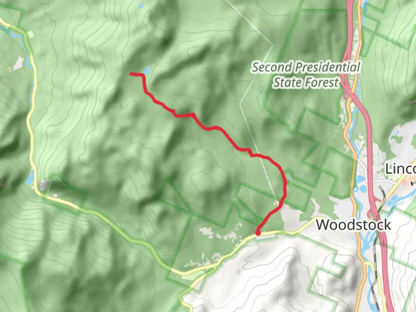 An image depicting the trail Gordon Pond Trail via Lost River Road and its surrounding area.