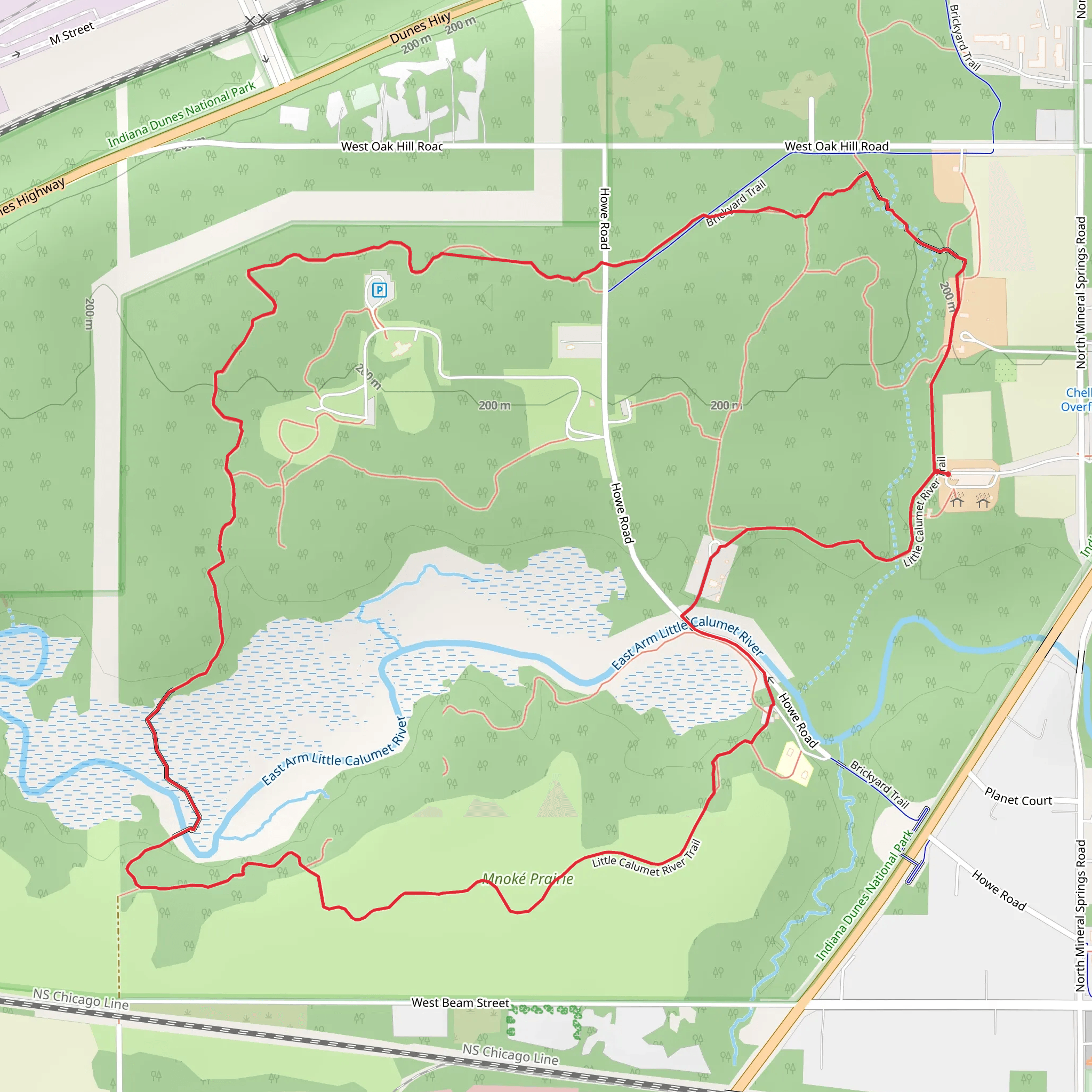 Little Calumet River - Mnoké Prairie Trail mobile static map