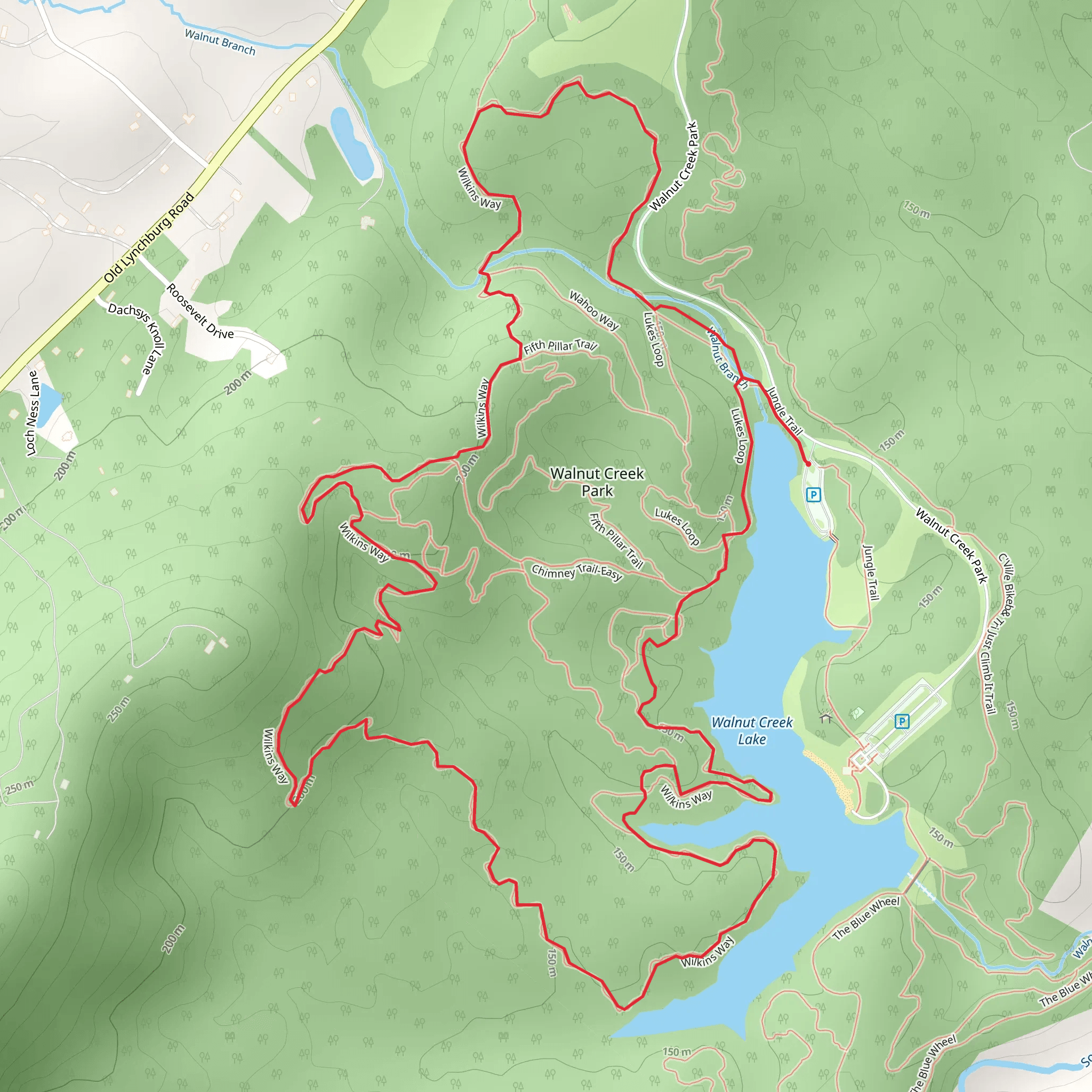 Walnut Creek Park Loop mobile static map